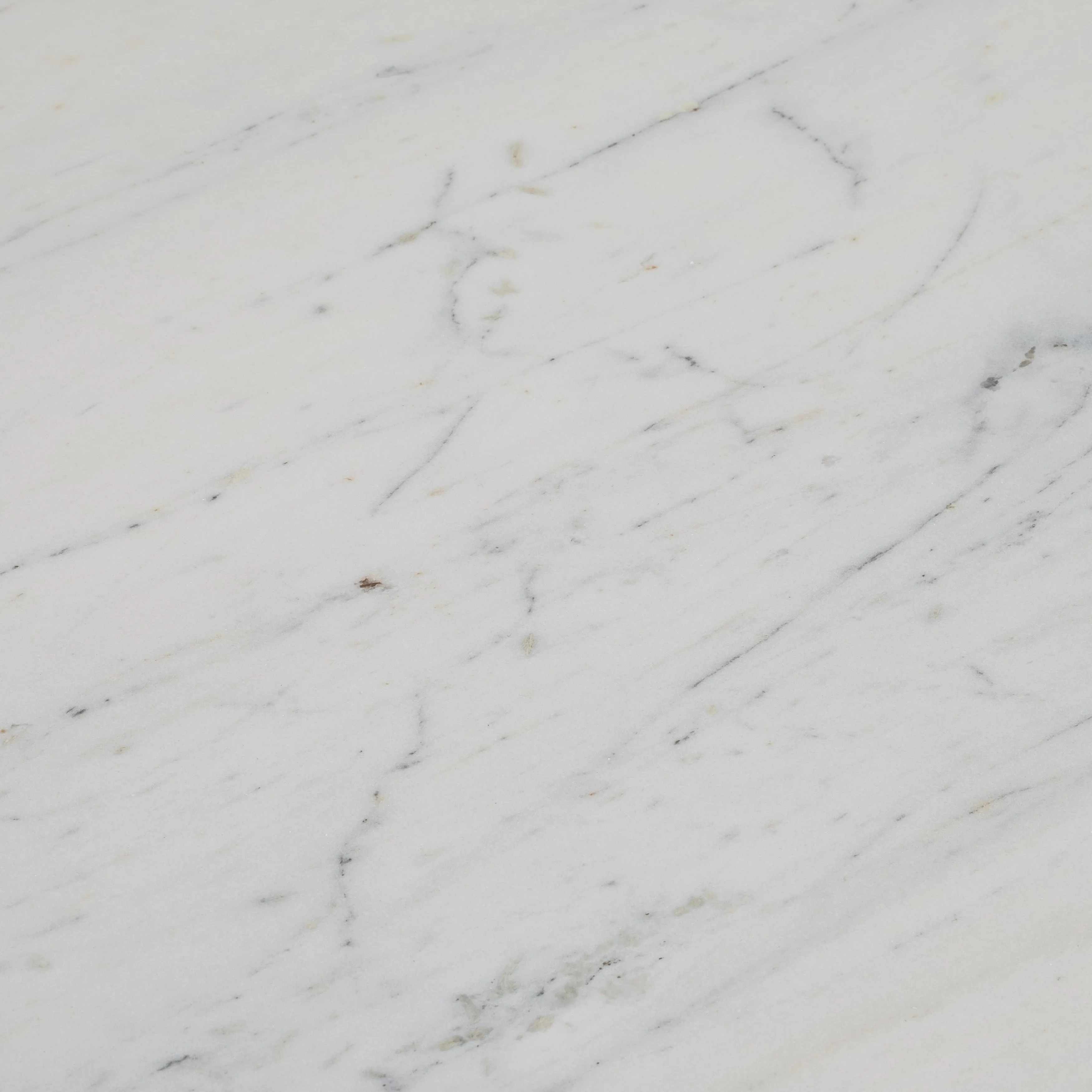 33" Chunky Leg Coffee Table Marble Top, White/blk