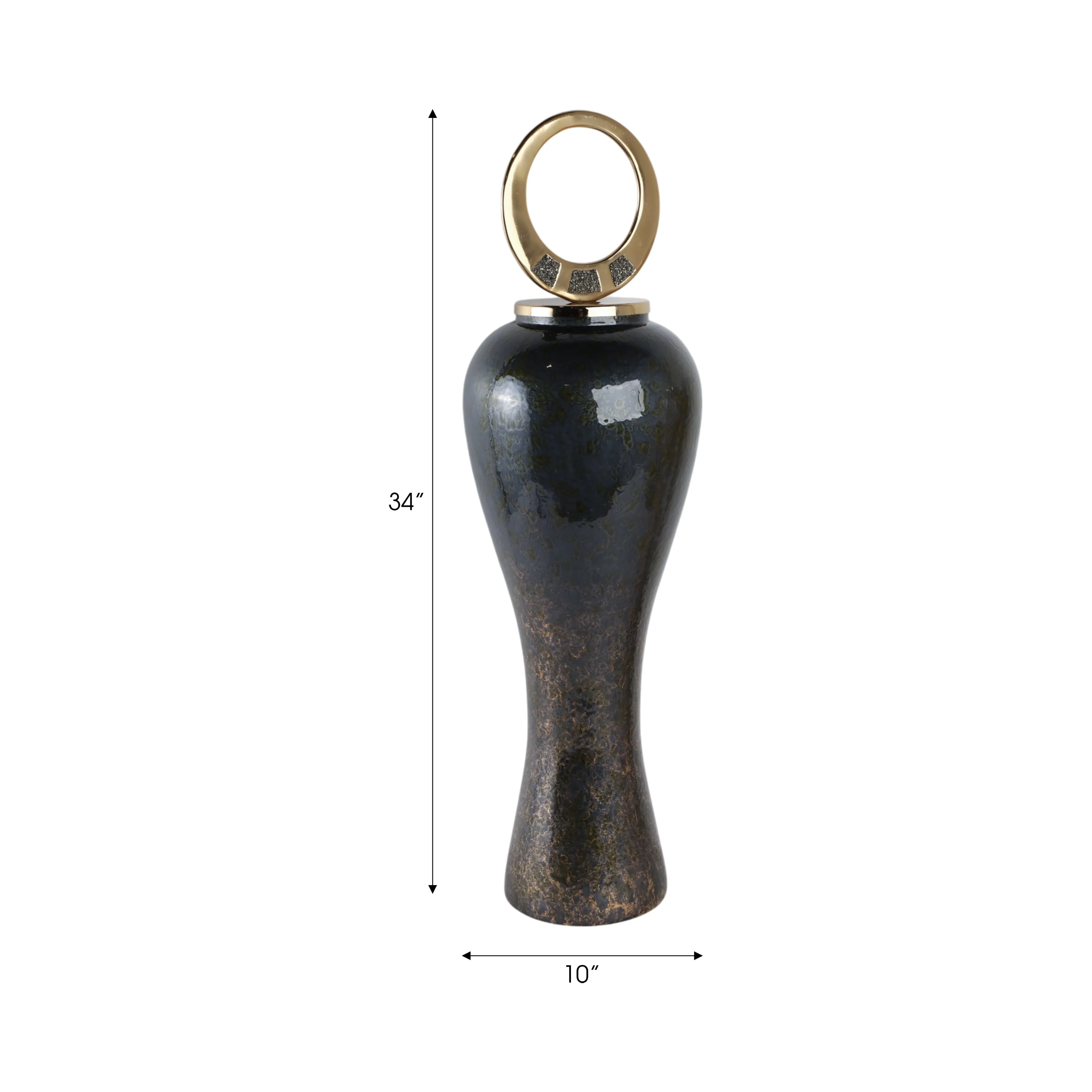 34" Arielle Large Pyrite Stone And Metal Oversized
