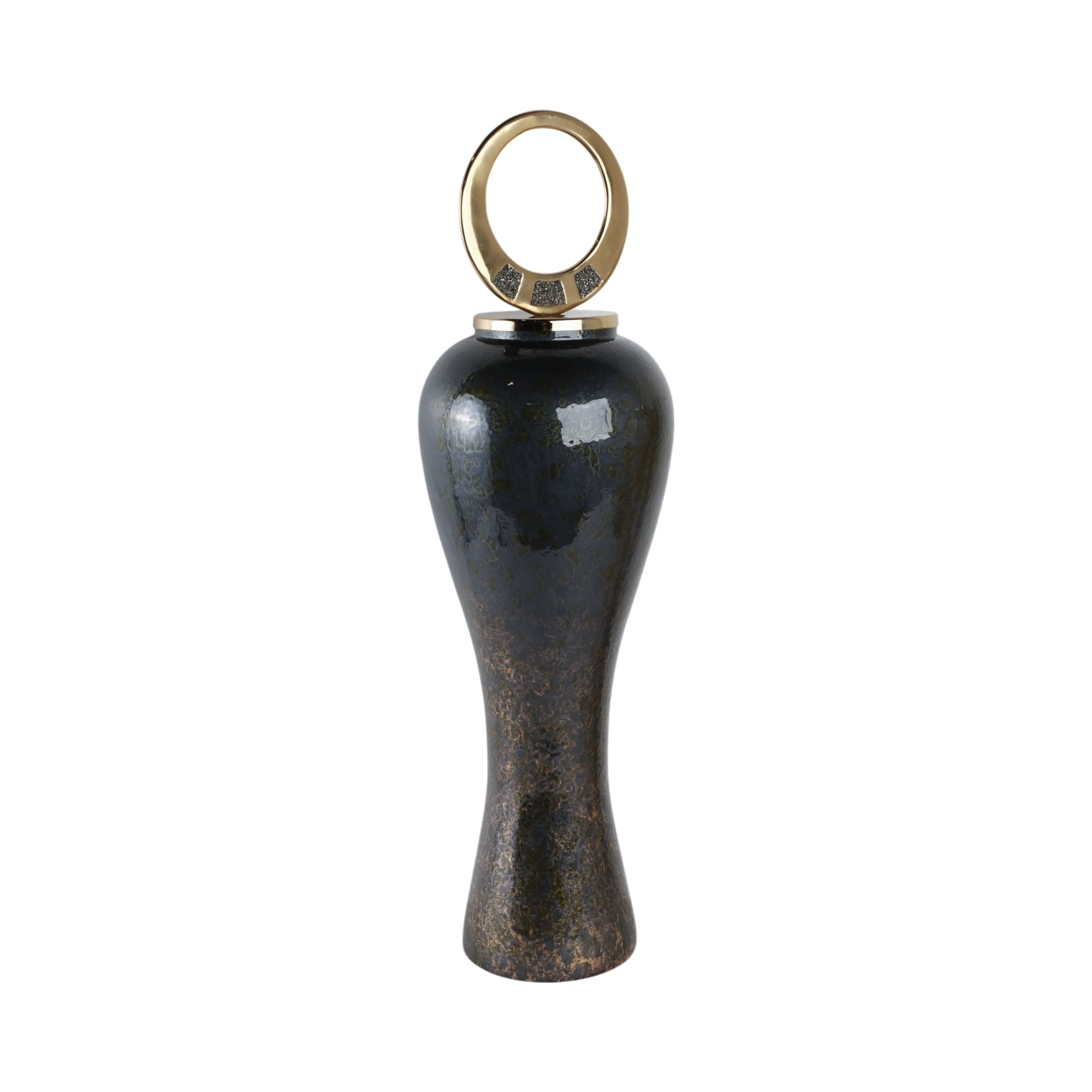 34" Arielle Large Pyrite Stone And Metal Oversized