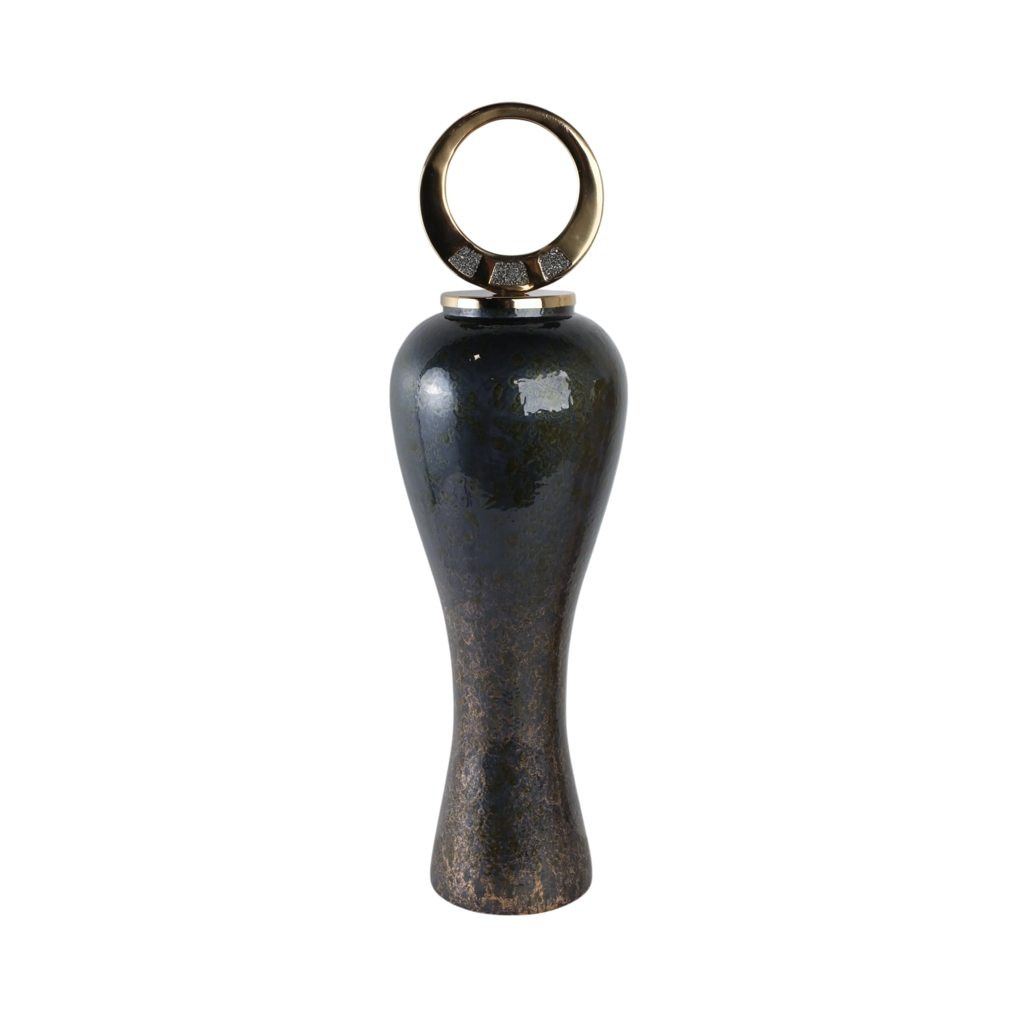 34" Arielle Large Pyrite Stone And Metal Oversized