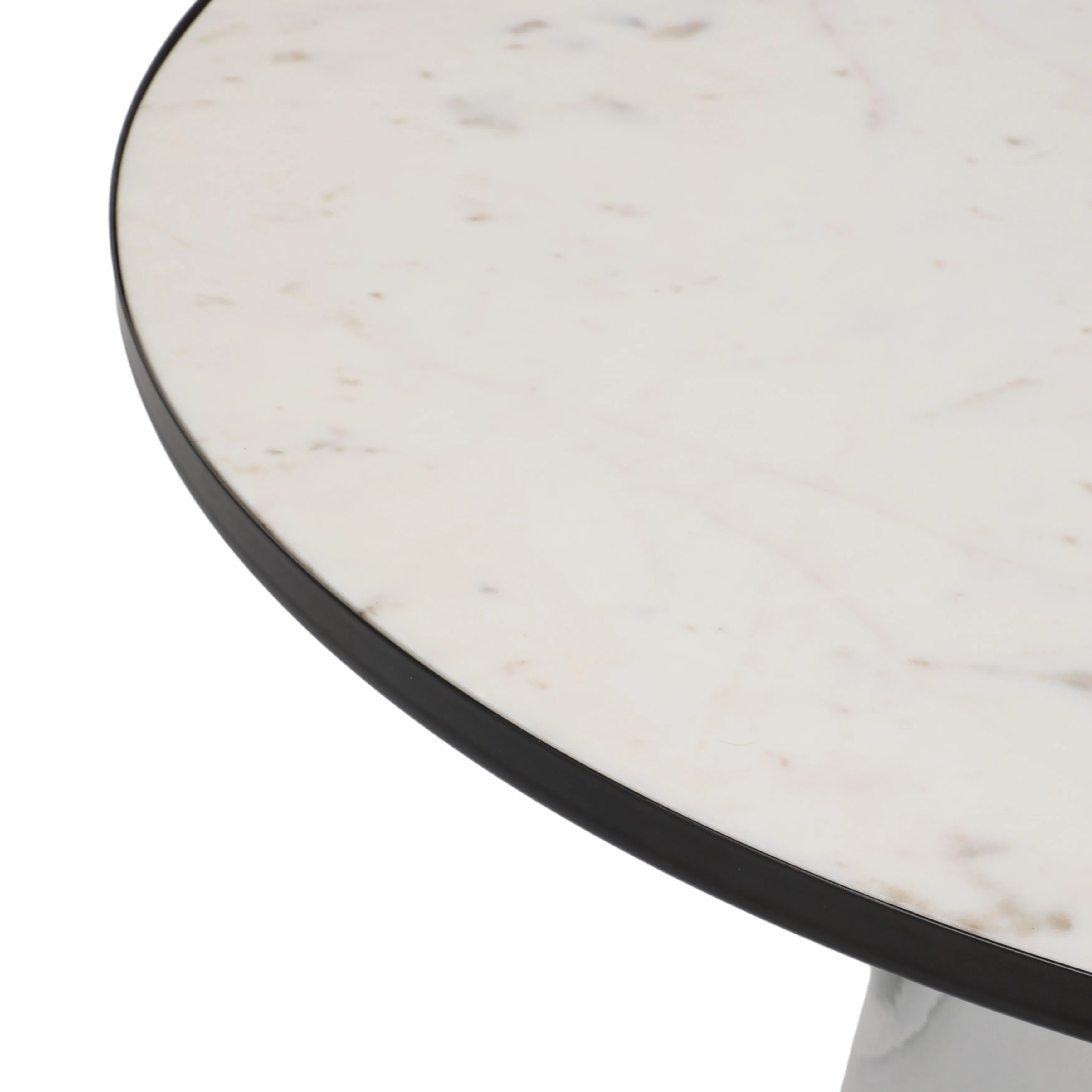 34" Glass Coffee Table Marble Top, White/clear, Kd