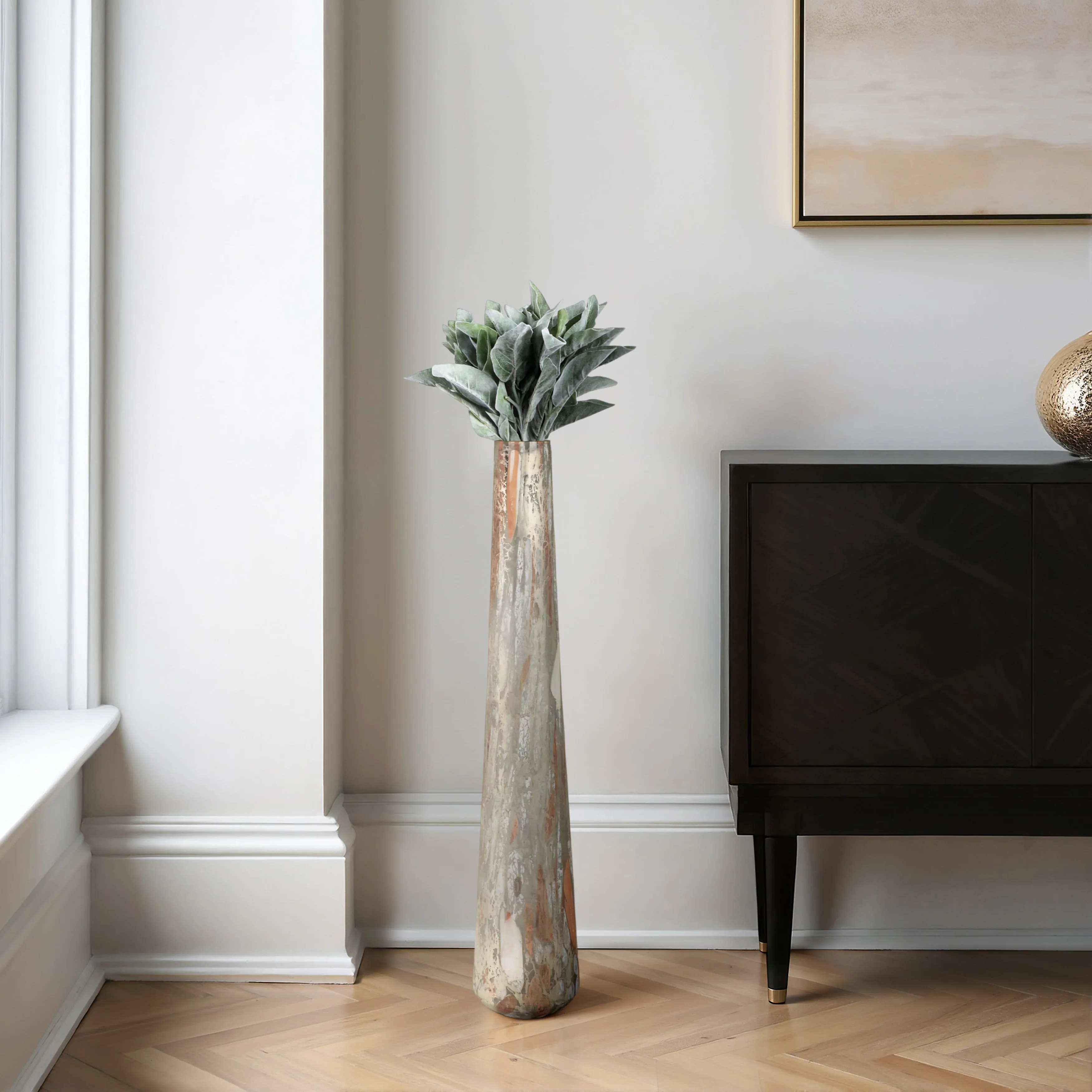 34" Harte Large Glass Floor Vase