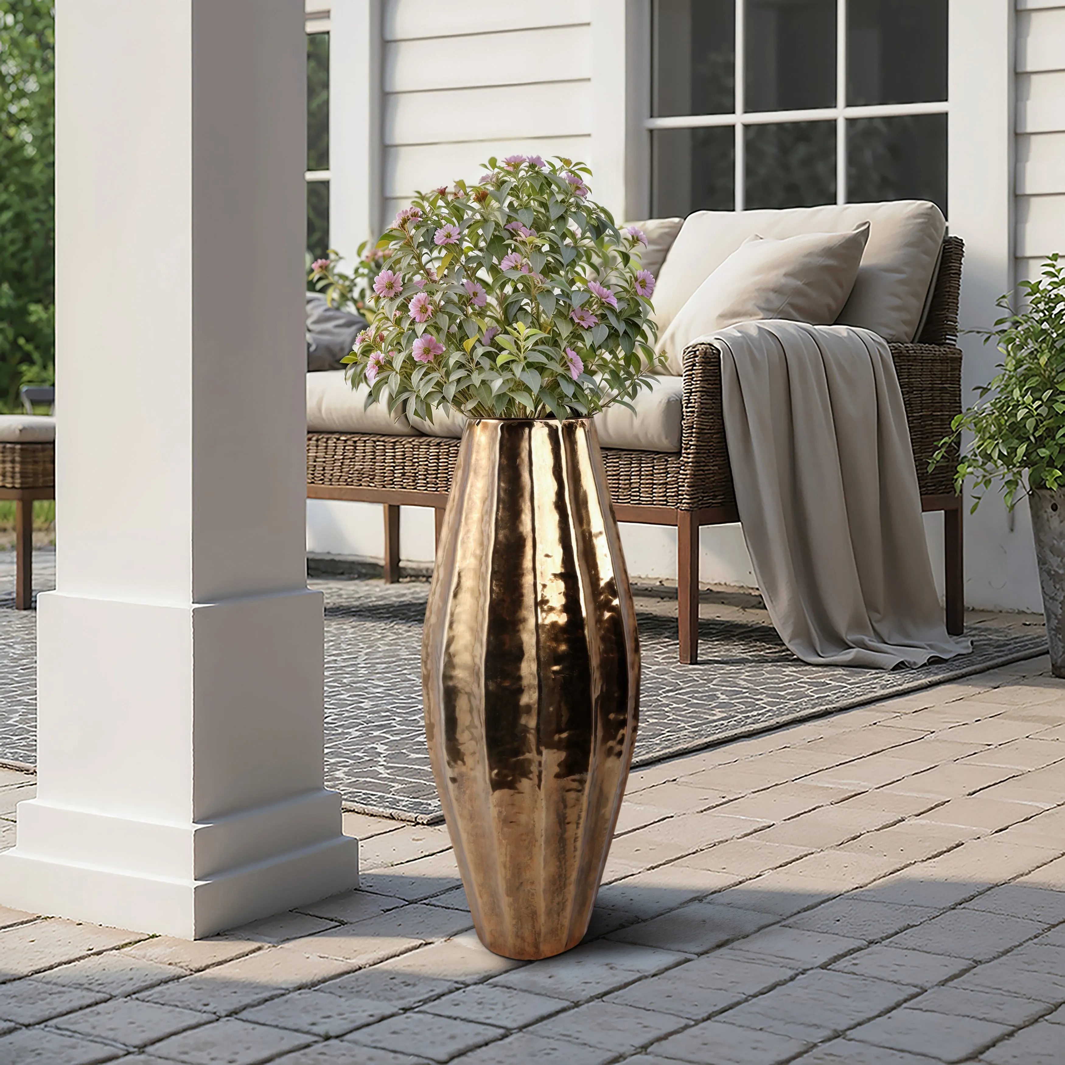 35" Viall Medium Gold Vase