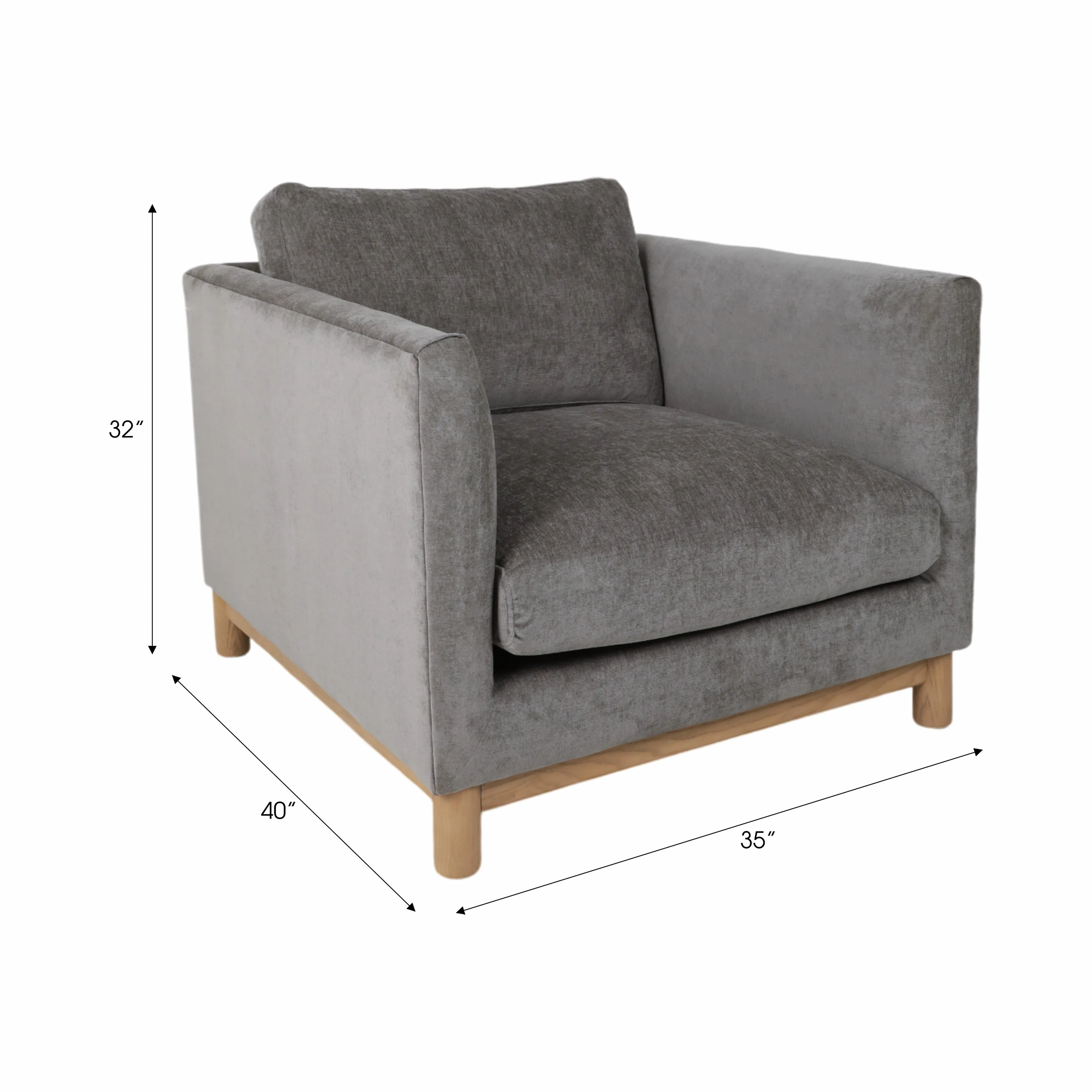 37" Bennett Accent Chair, Gray/green