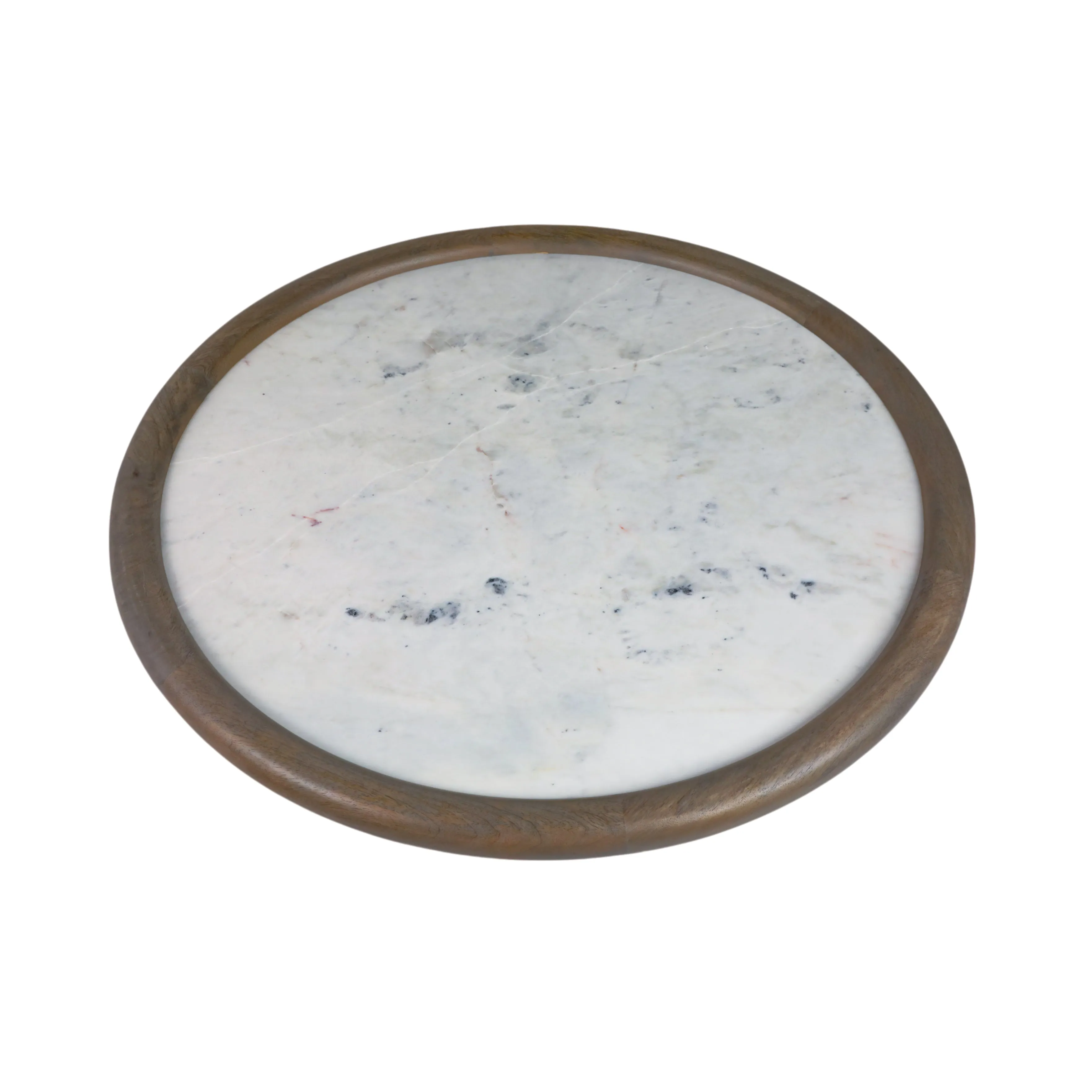 39" Aleena Wood And Marble Coffee Table, Brwn