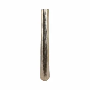 48" Rounded Etched Metal Floor Vase, Silver