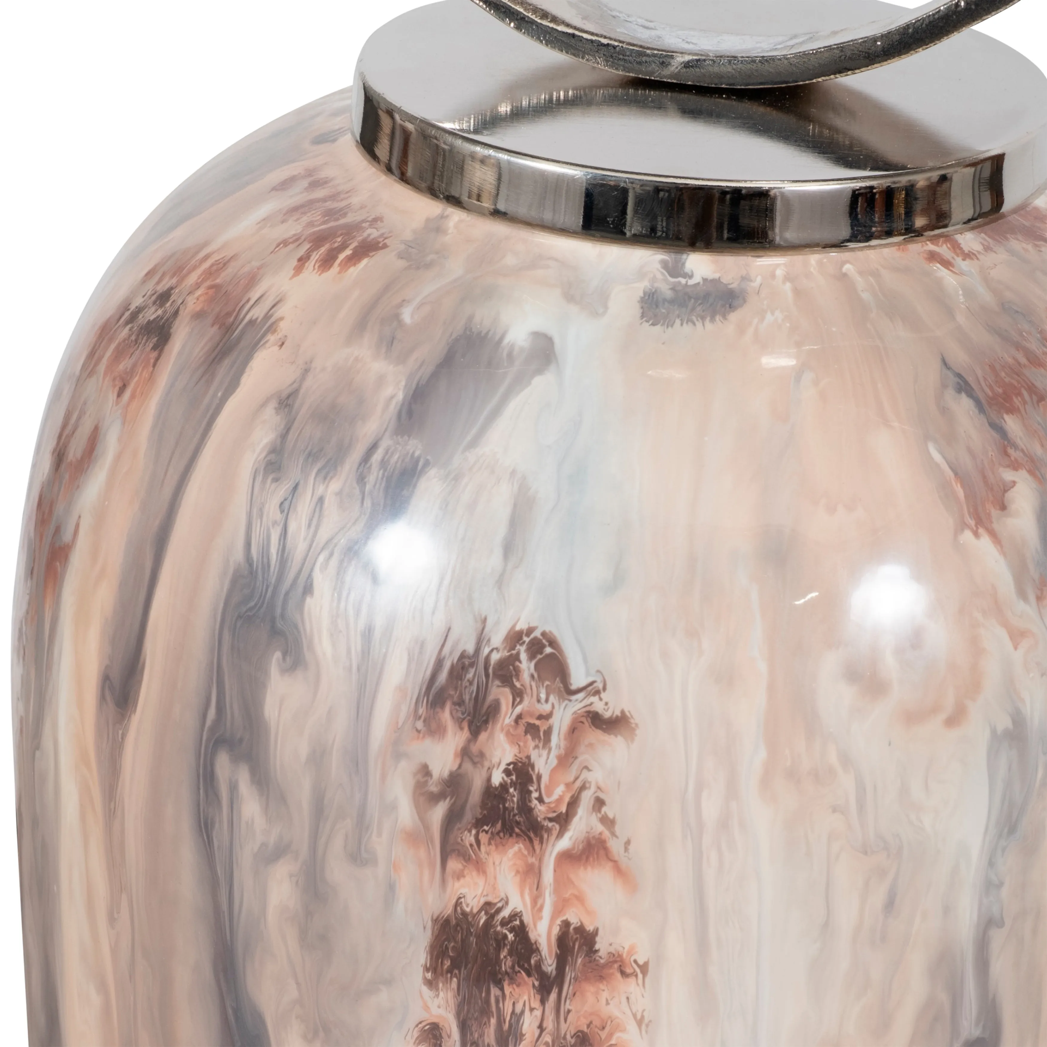 56" Floor Vase With Loop Swirl Top, Ivory