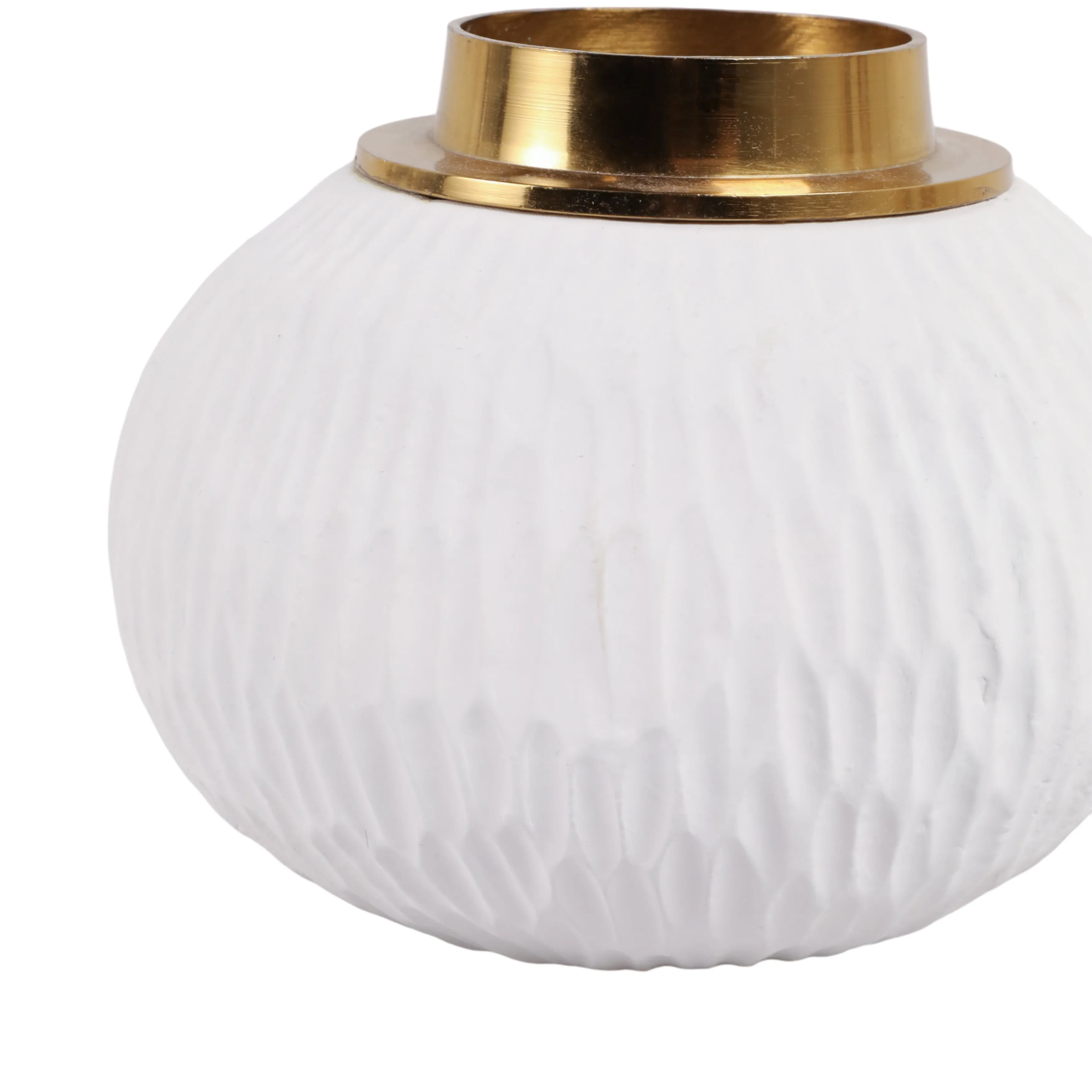 6" Zurich Small Ecomix And Metal Vase, Wht/gld