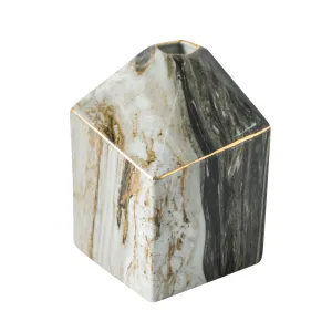 7" SALMIS MEDIUM VASE, GRAY MARBLE