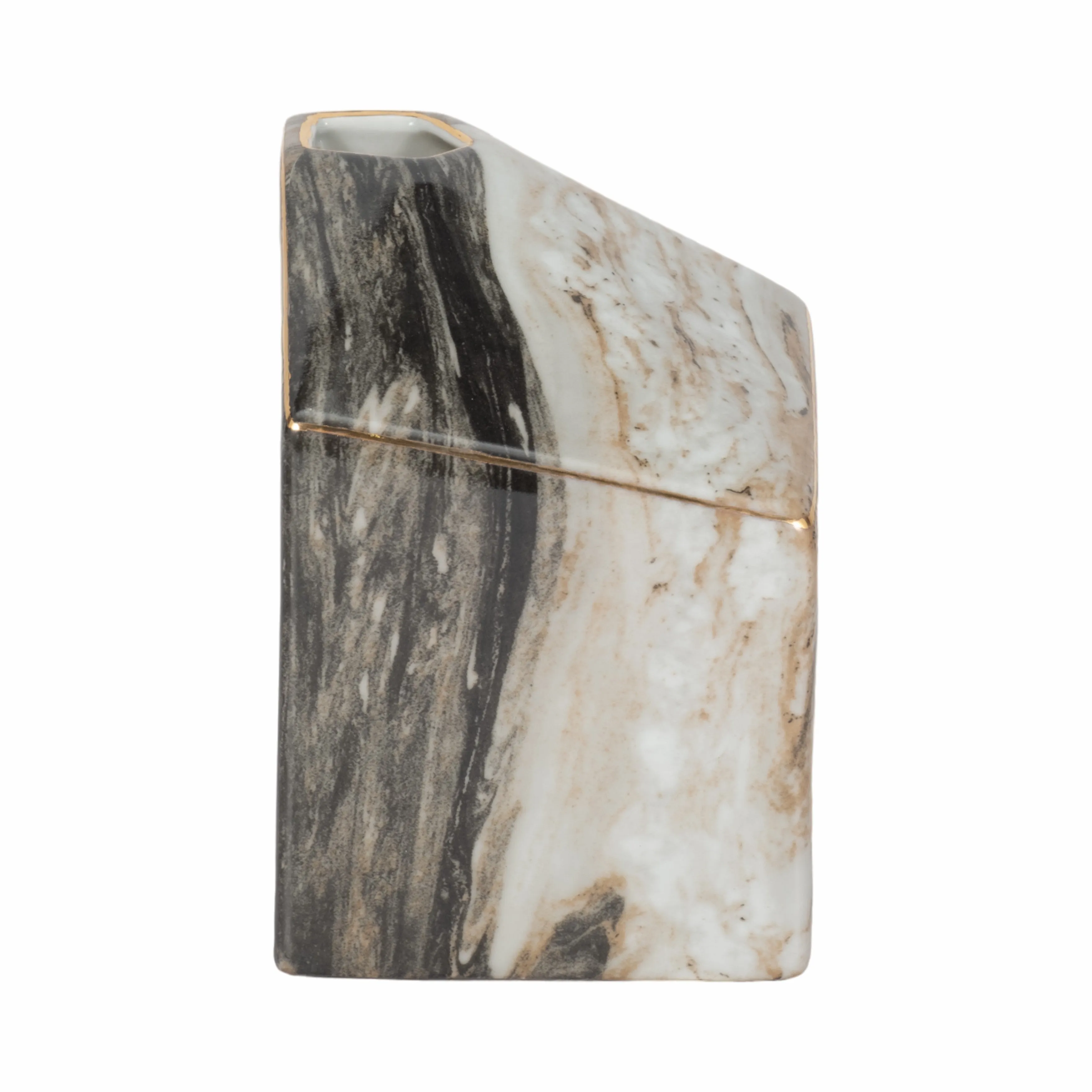 7" SALMIS MEDIUM VASE, GRAY MARBLE