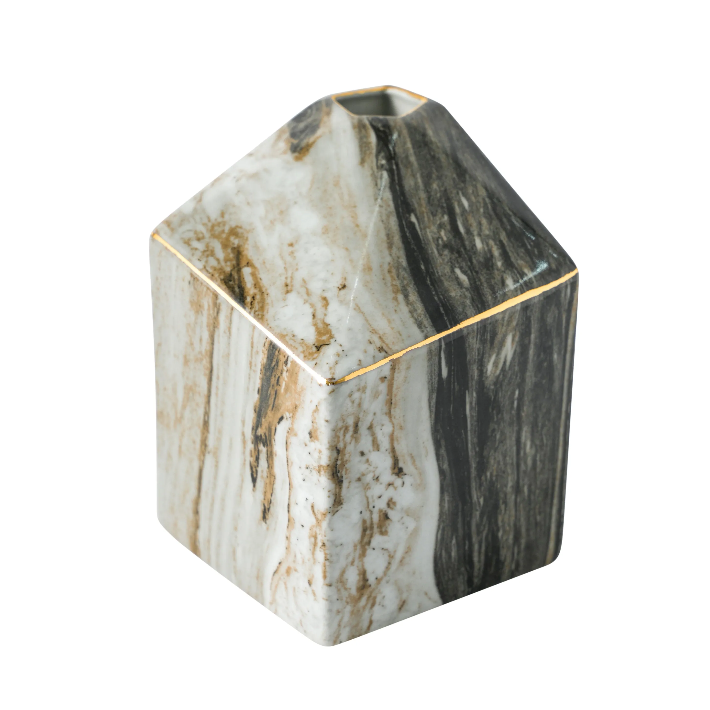 7" SALMIS MEDIUM VASE, GRAY MARBLE