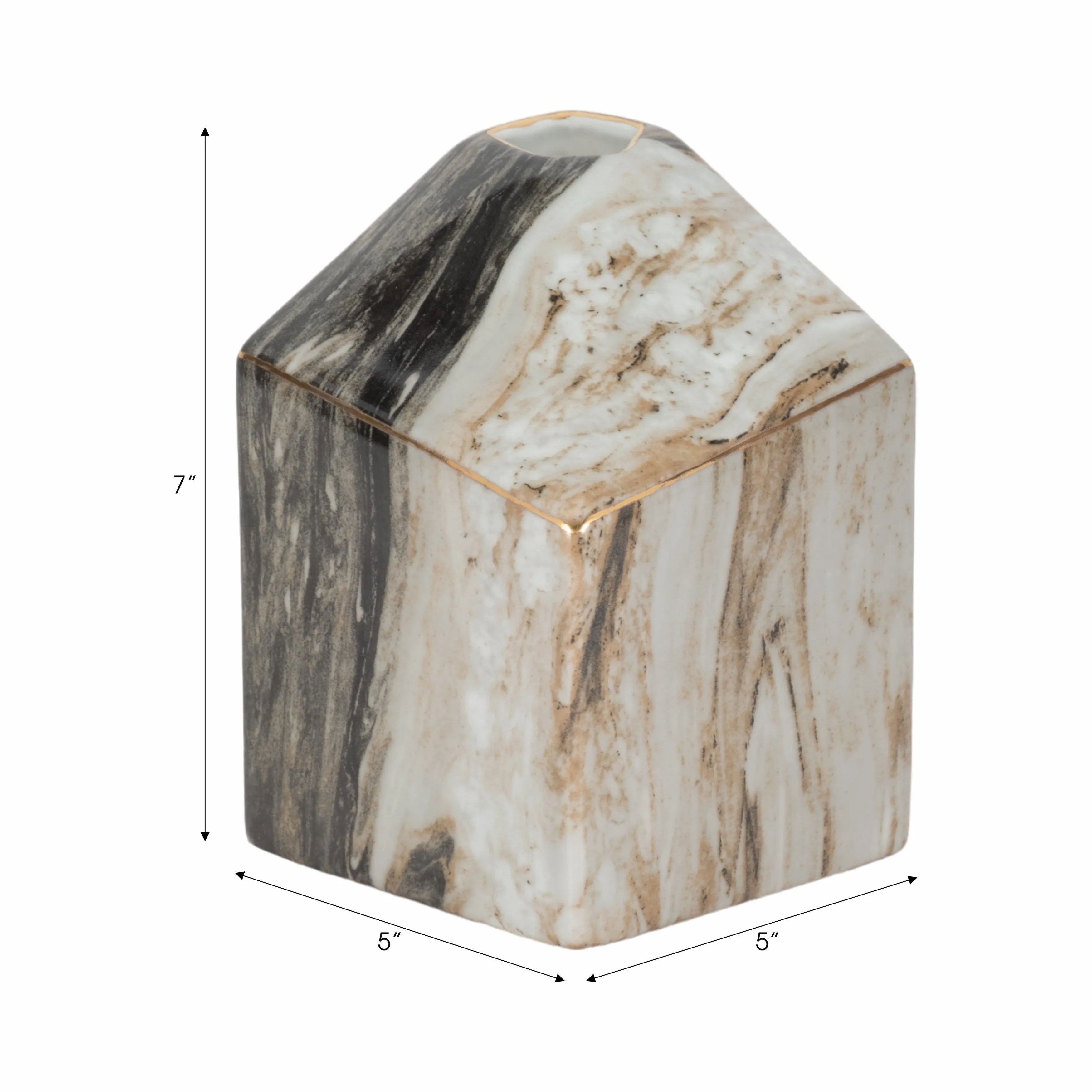 7" SALMIS MEDIUM VASE, GRAY MARBLE