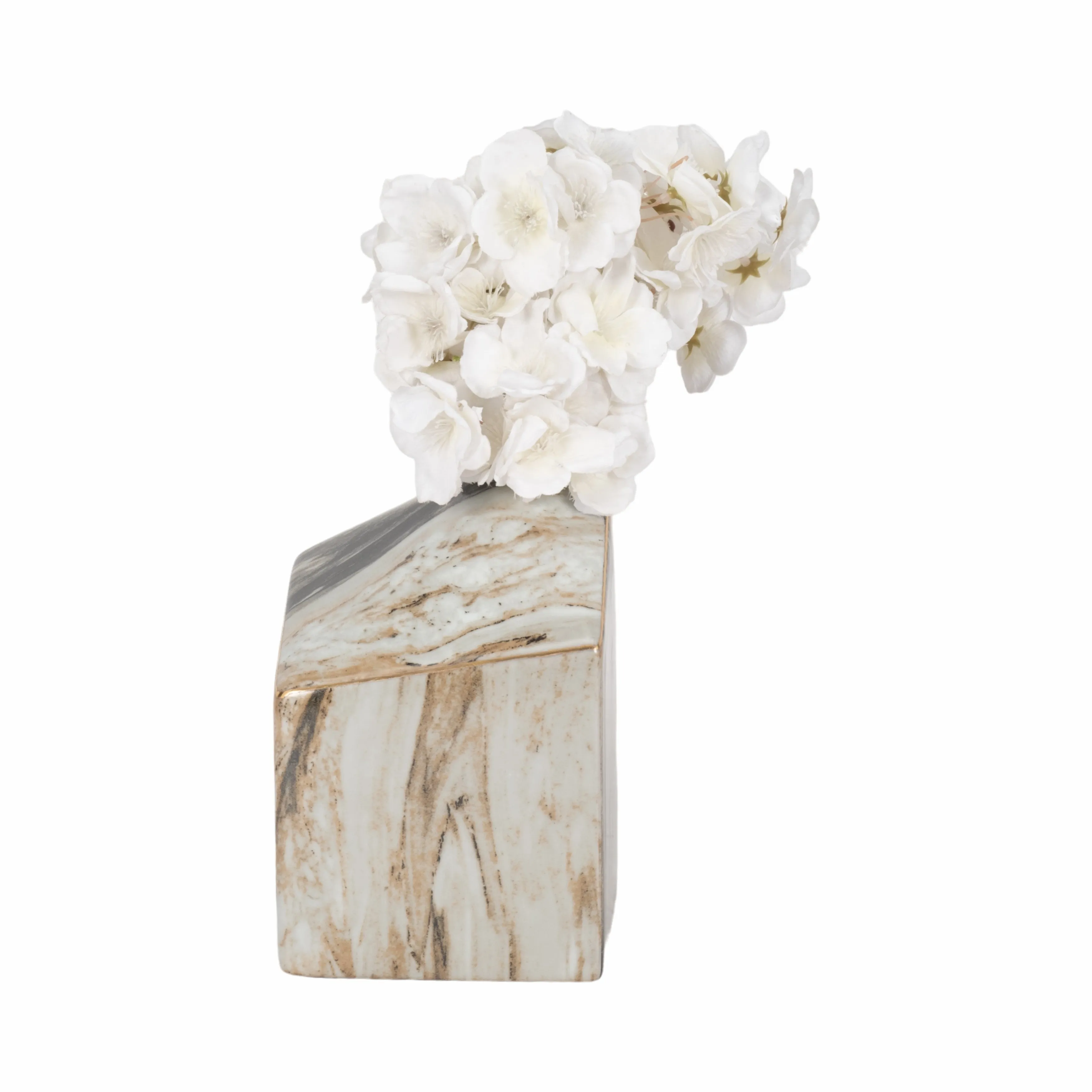 7" SALMIS MEDIUM VASE, GRAY MARBLE