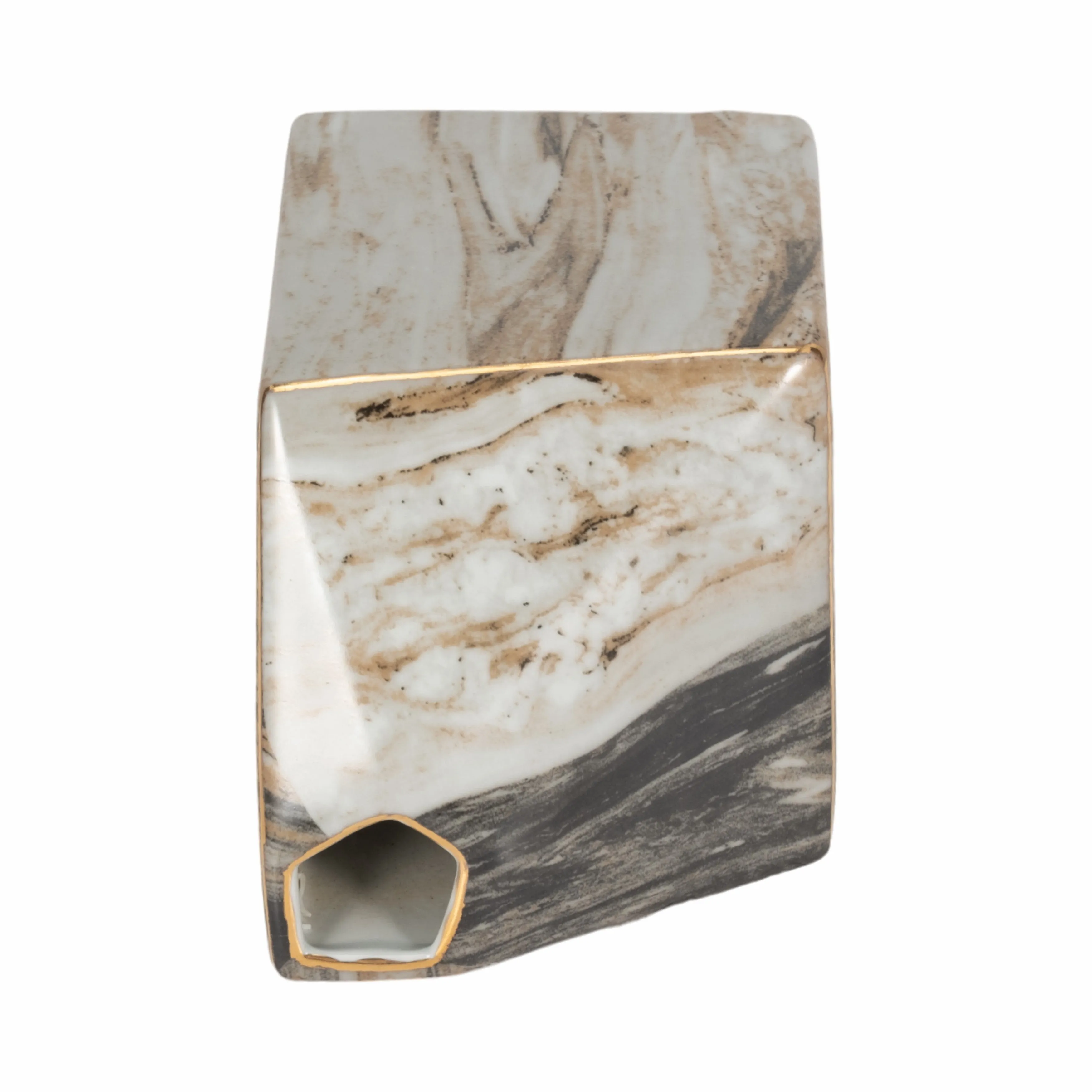 7" SALMIS MEDIUM VASE, GRAY MARBLE