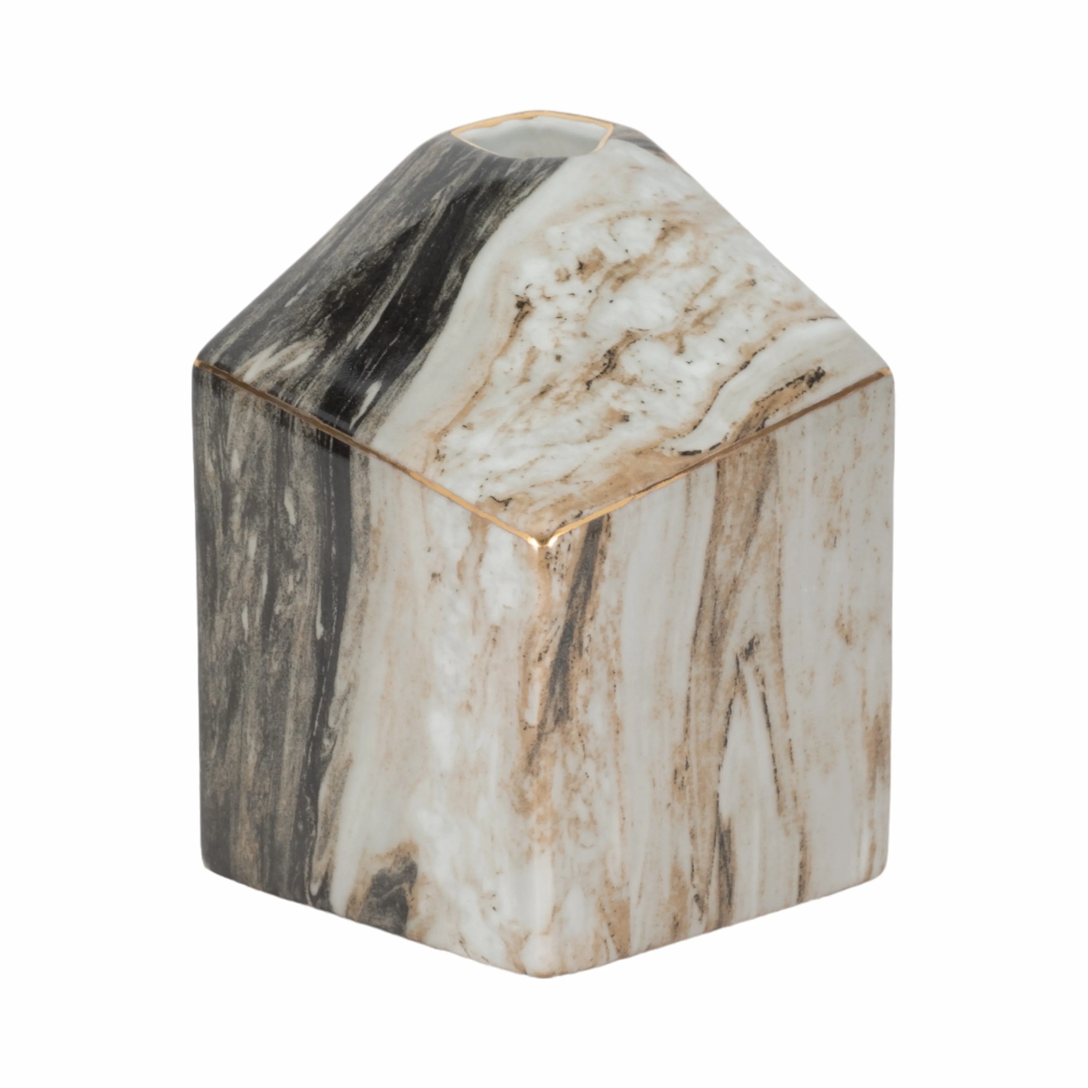 7" SALMIS MEDIUM VASE, GRAY MARBLE
