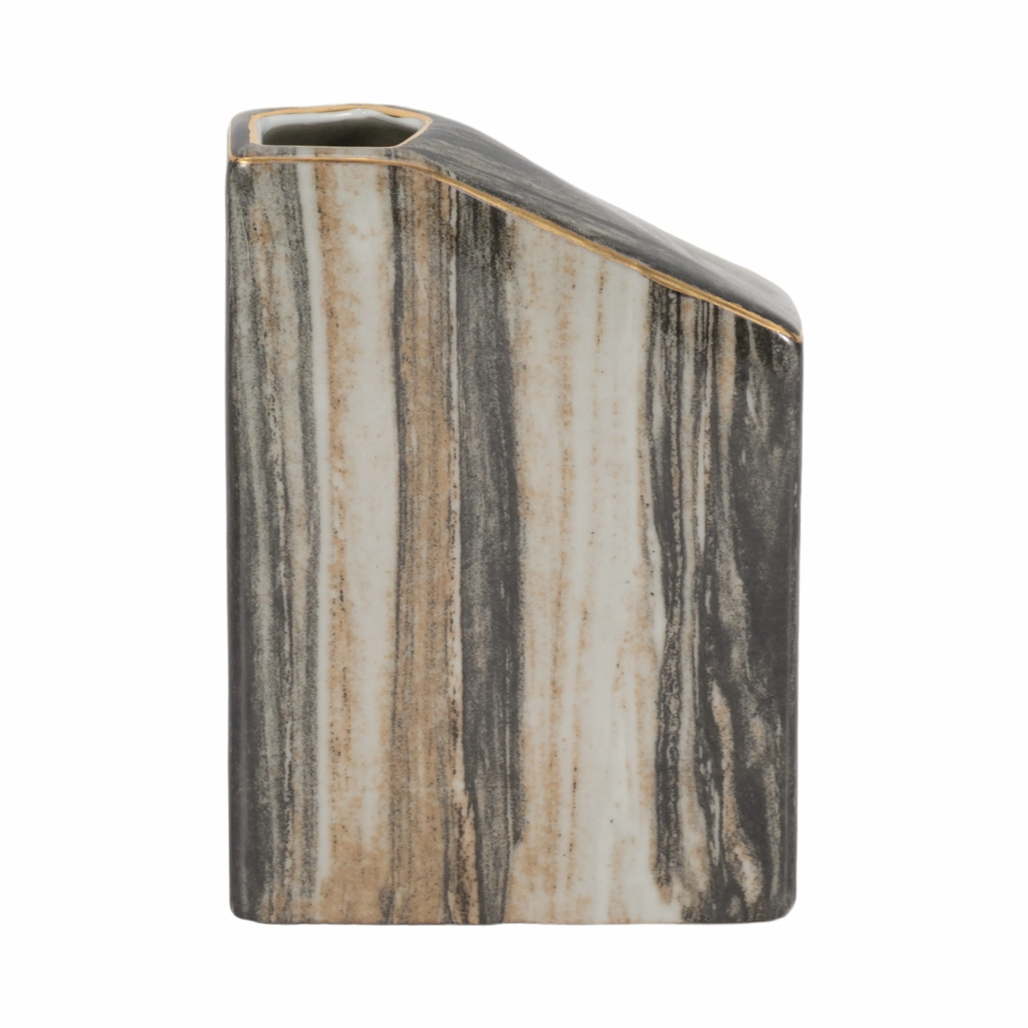 7" SALMIS MEDIUM VASE, GRAY MARBLE