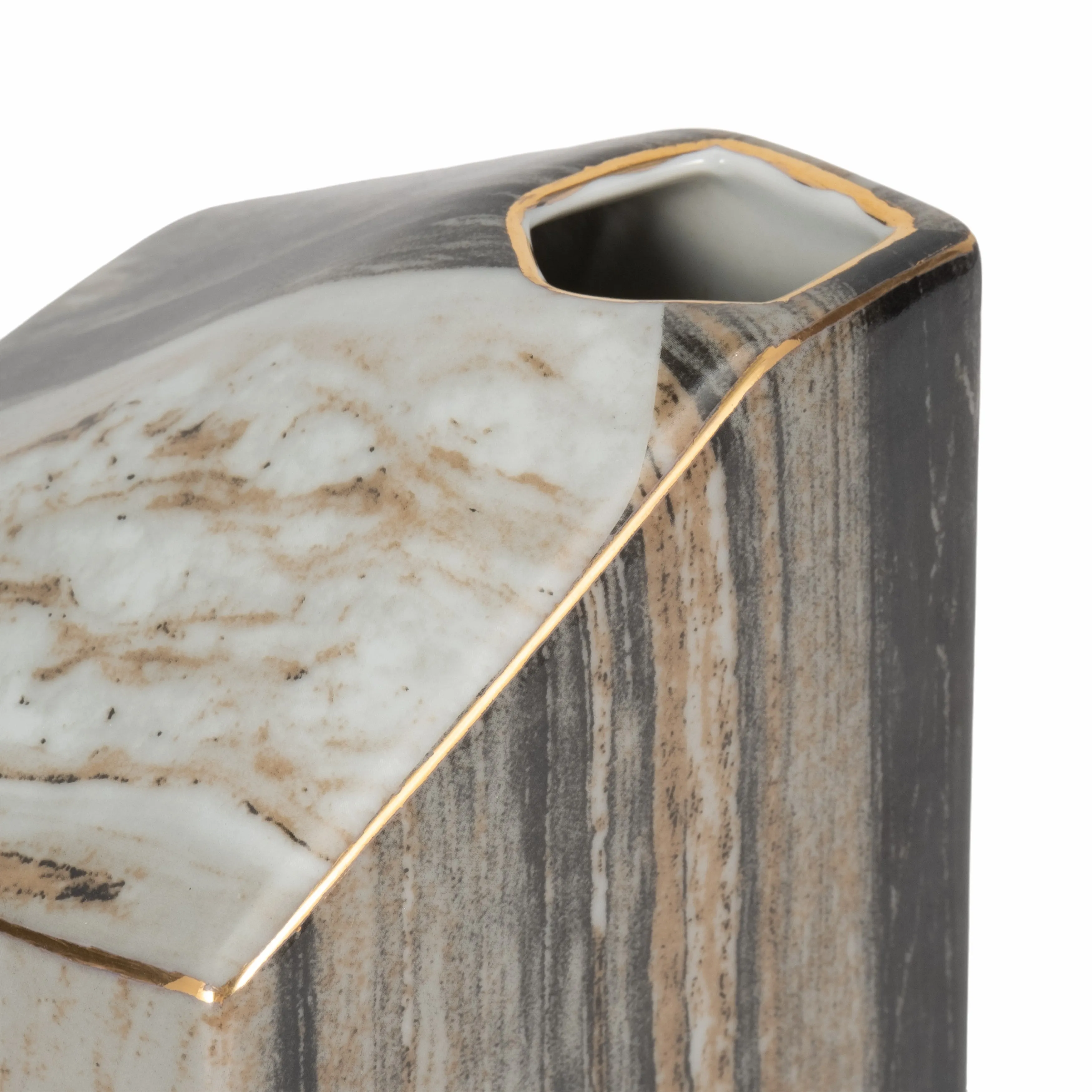 7" SALMIS MEDIUM VASE, GRAY MARBLE