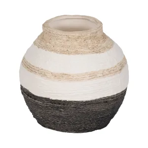 7" Striped Woven Textured Vase, Multi