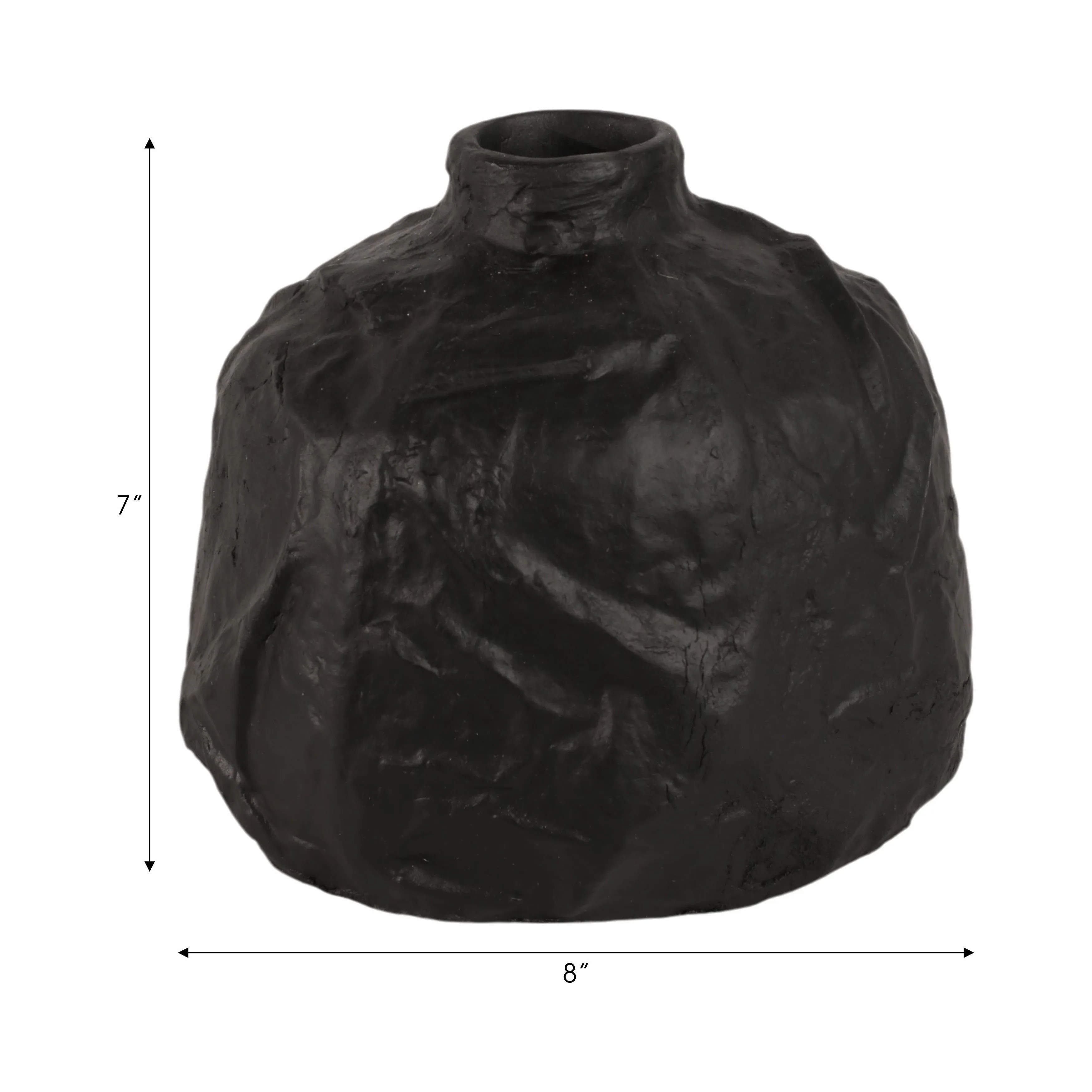 8" Cleo X-small Black Ecomix Vase
