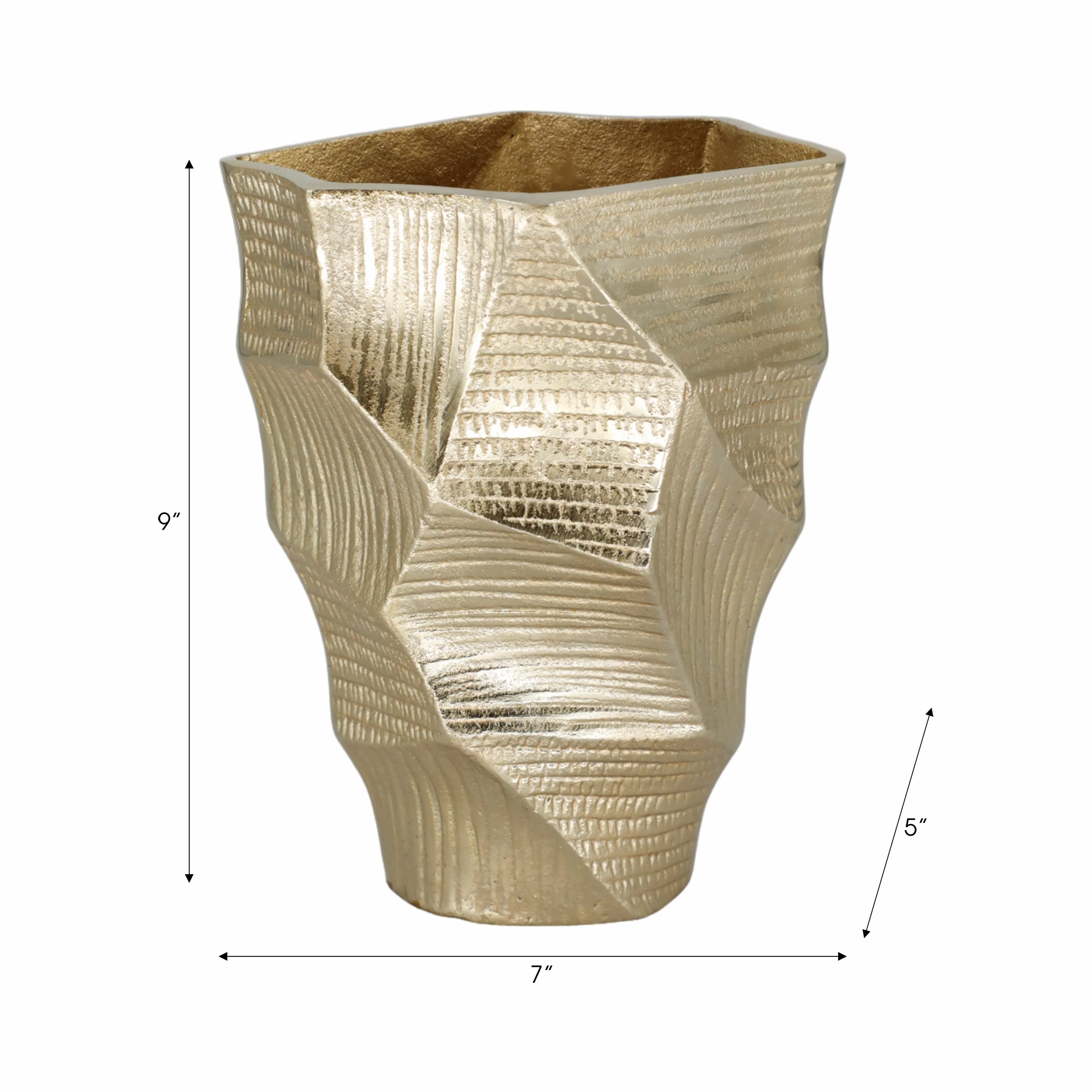 9" Juneau Smallgold Metal Vase