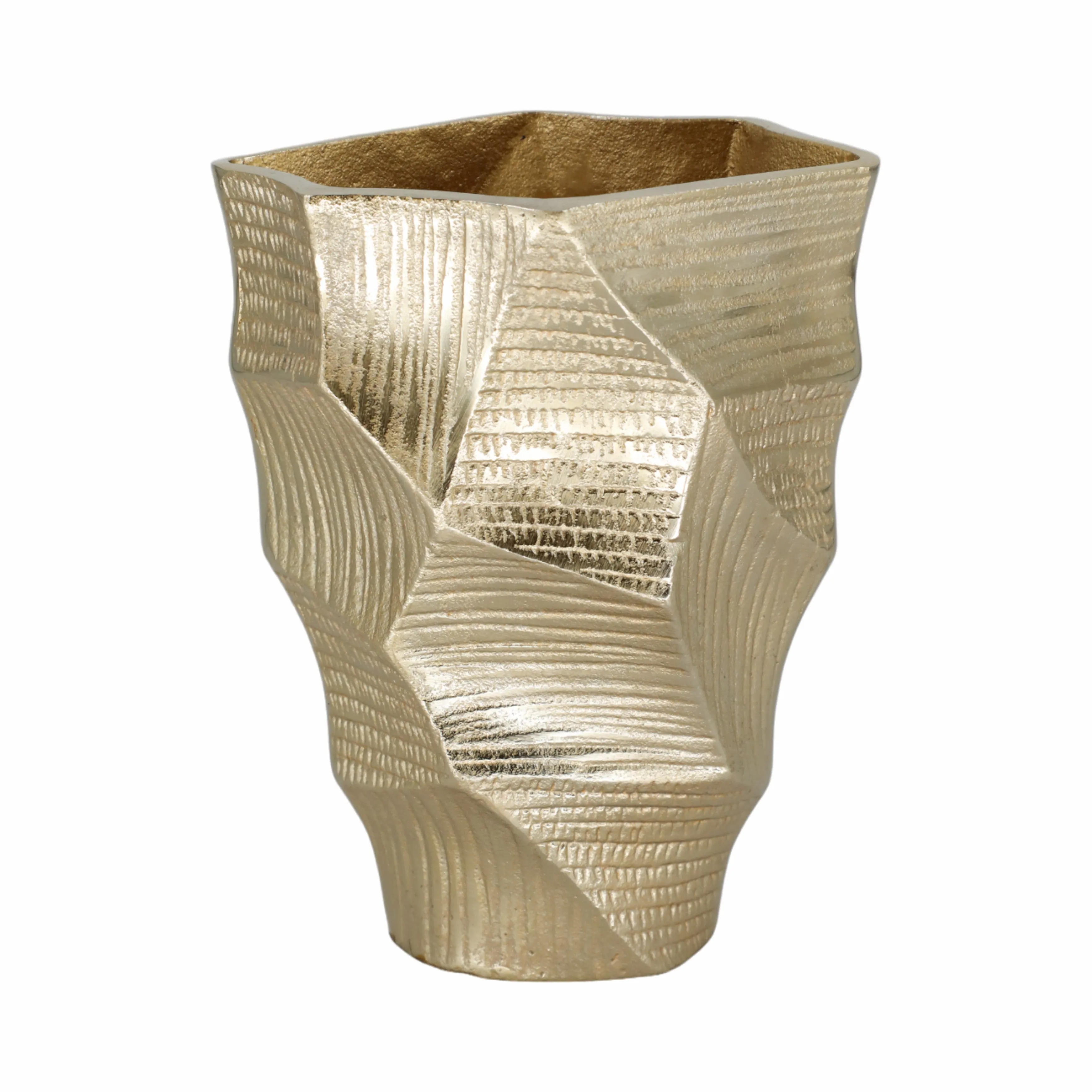 9" Juneau Smallgold Metal Vase