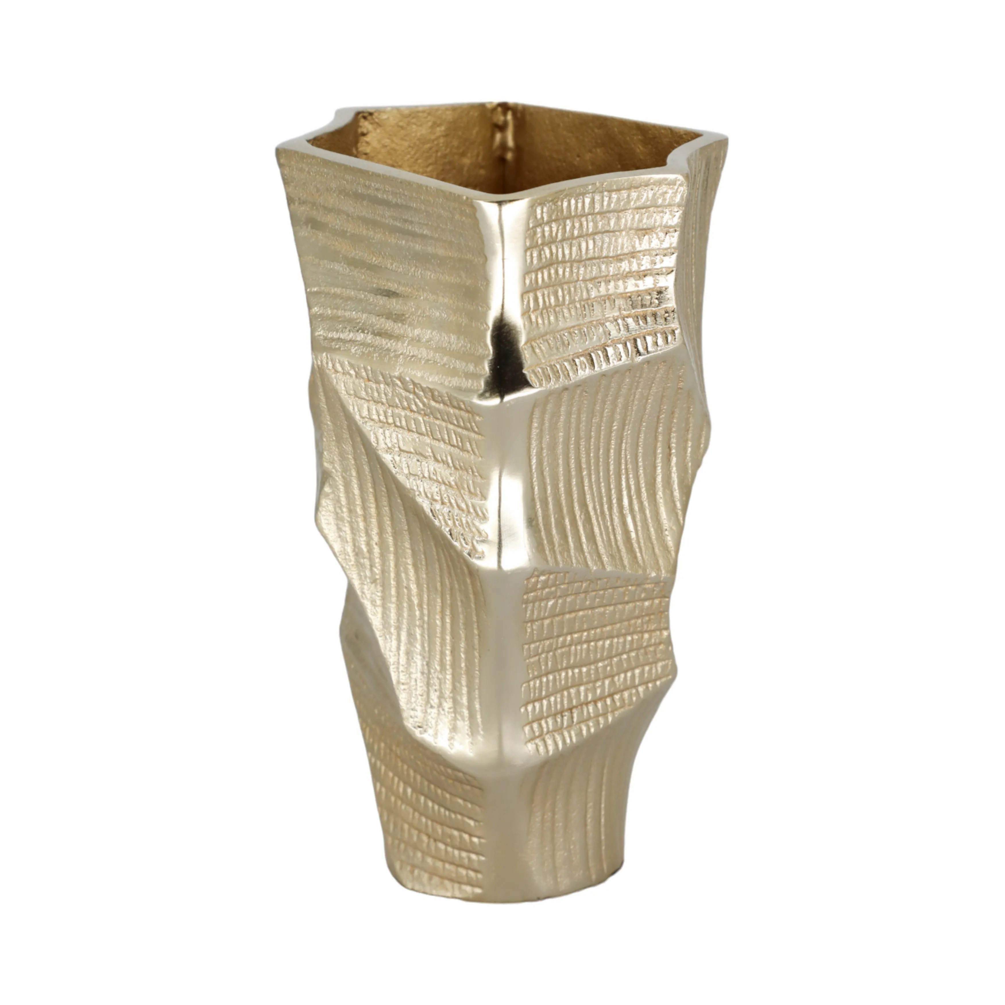 9" Juneau Smallgold Metal Vase