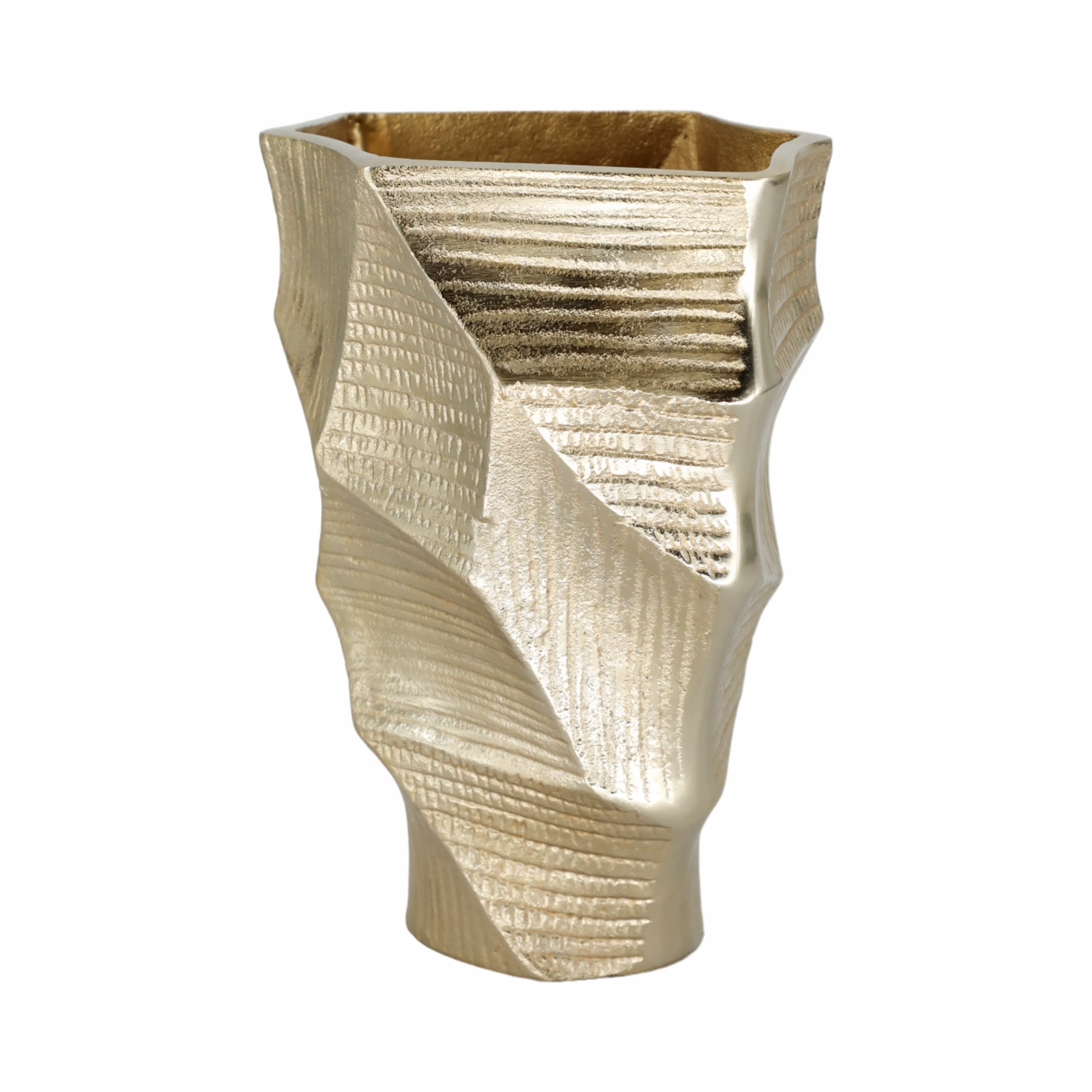 9" Juneau Smallgold Metal Vase
