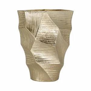 9" Juneau Smallgold Metal Vase