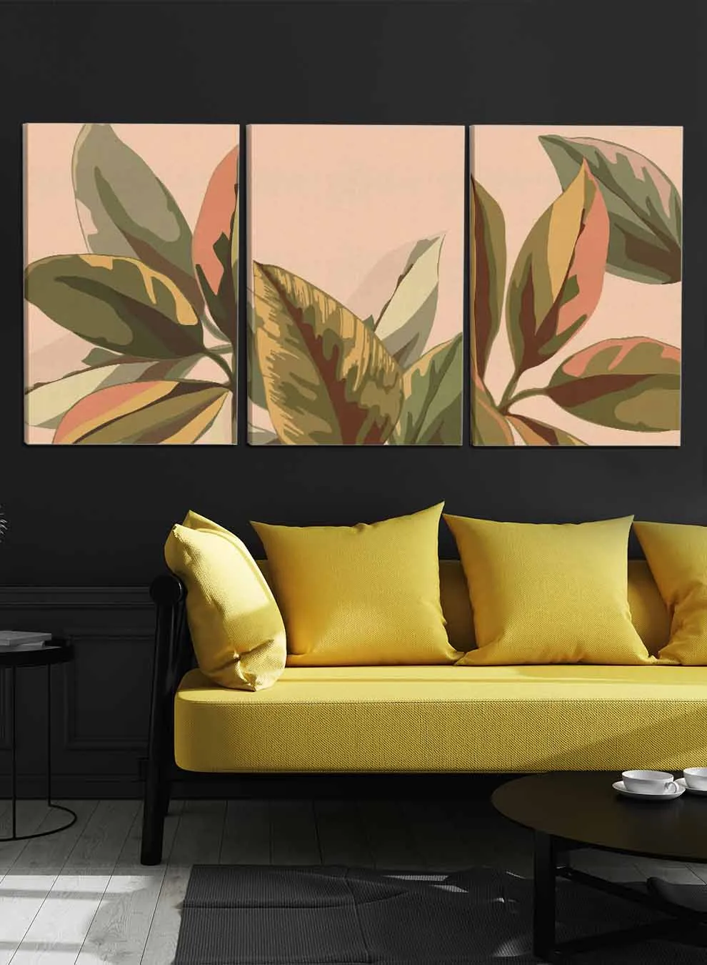 Abstract Botanical Leaves Paintings(set of 3)