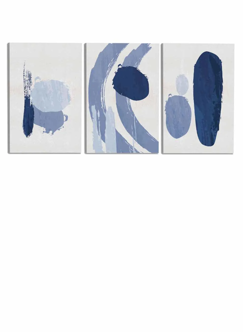 Abstract Brush Hand Drawn Paintings(set of 3)