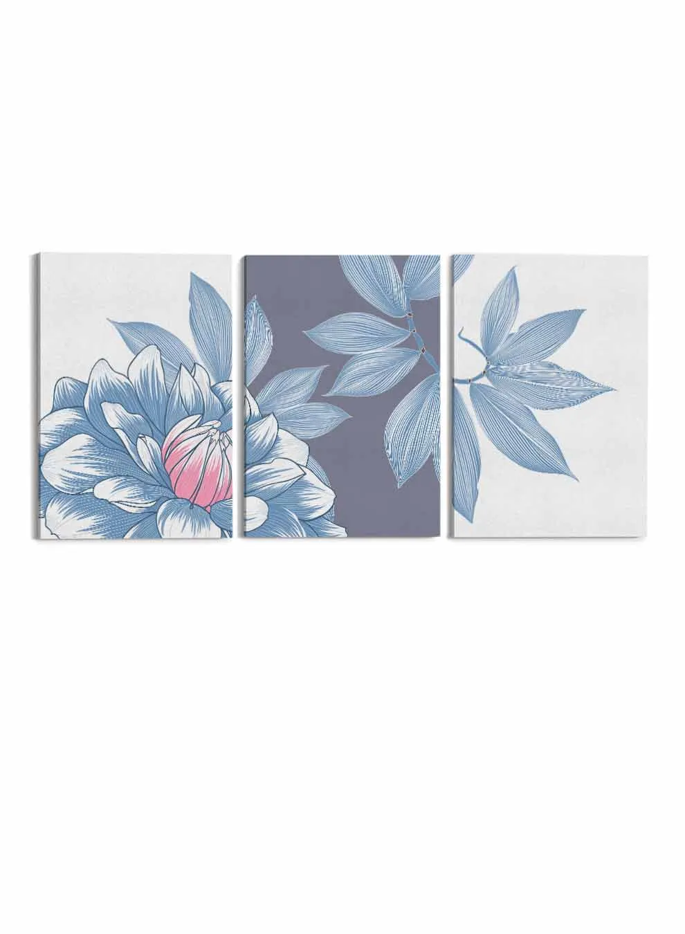Abstract Dahlia Flowers Paintings(set of 3)