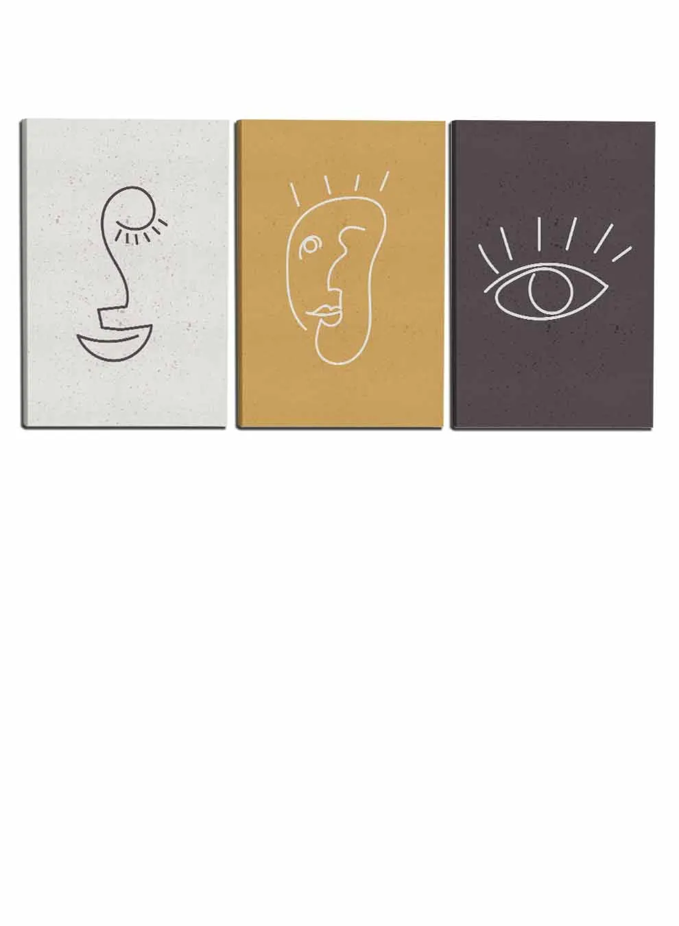 Abstract Face Eyes Paintings(set of 3)