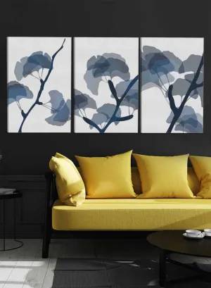 Abstract Ginkgo Leaves Paintings(set of 3)