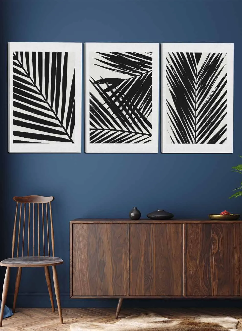 Abstract Palm Leaves Paintings(set of 3)