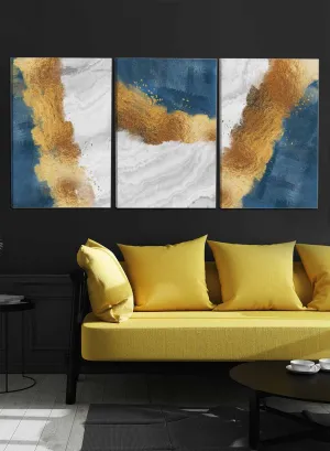 Abstract River Effect Paintings(set of 3)