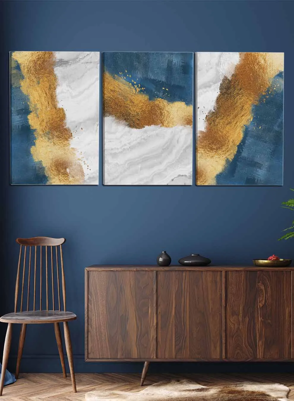 Abstract River Effect Paintings(set of 3)