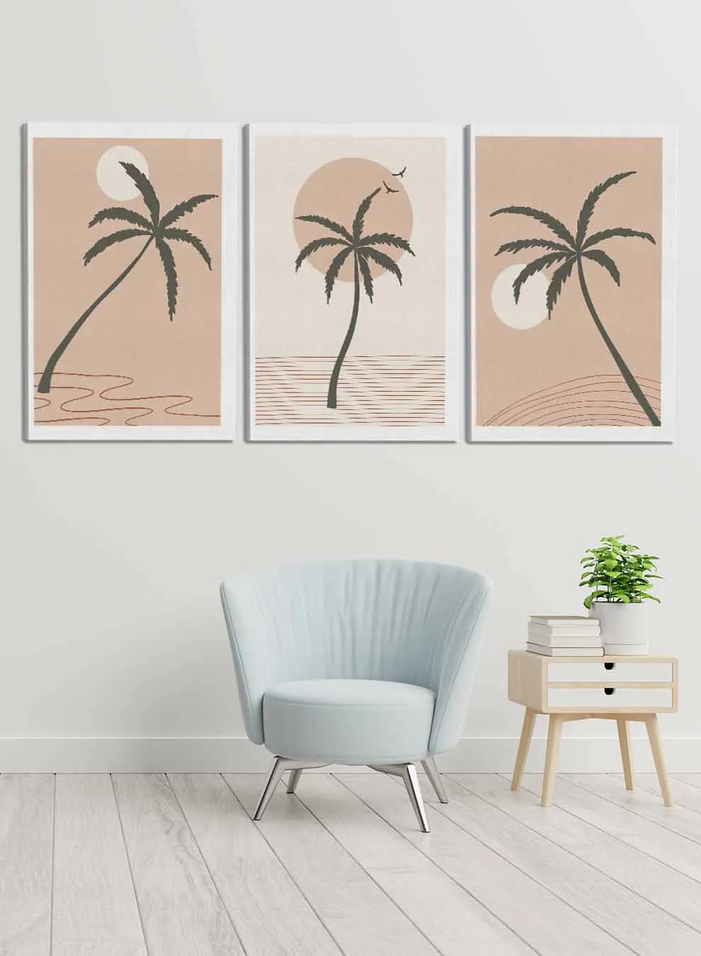 Abstract Tree Sun Paintings(set of 3)