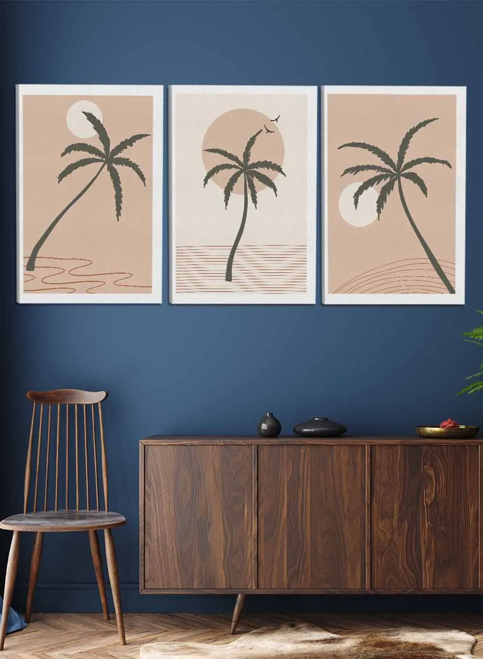 Abstract Tree Sun Paintings(set of 3)