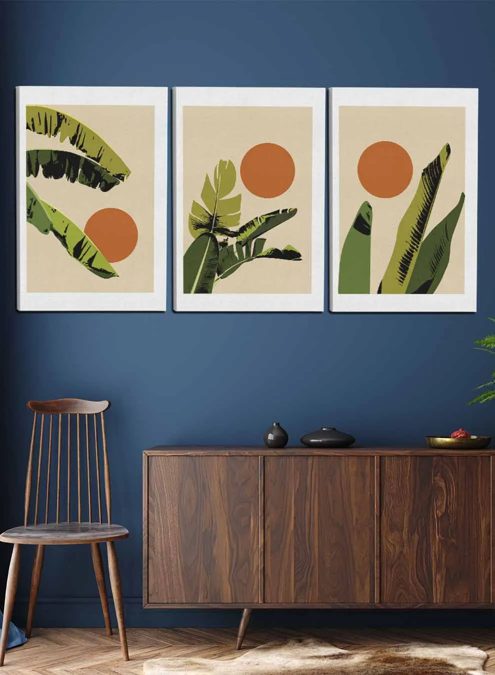 Abstract Tropical Plant Paintings(set of 3)