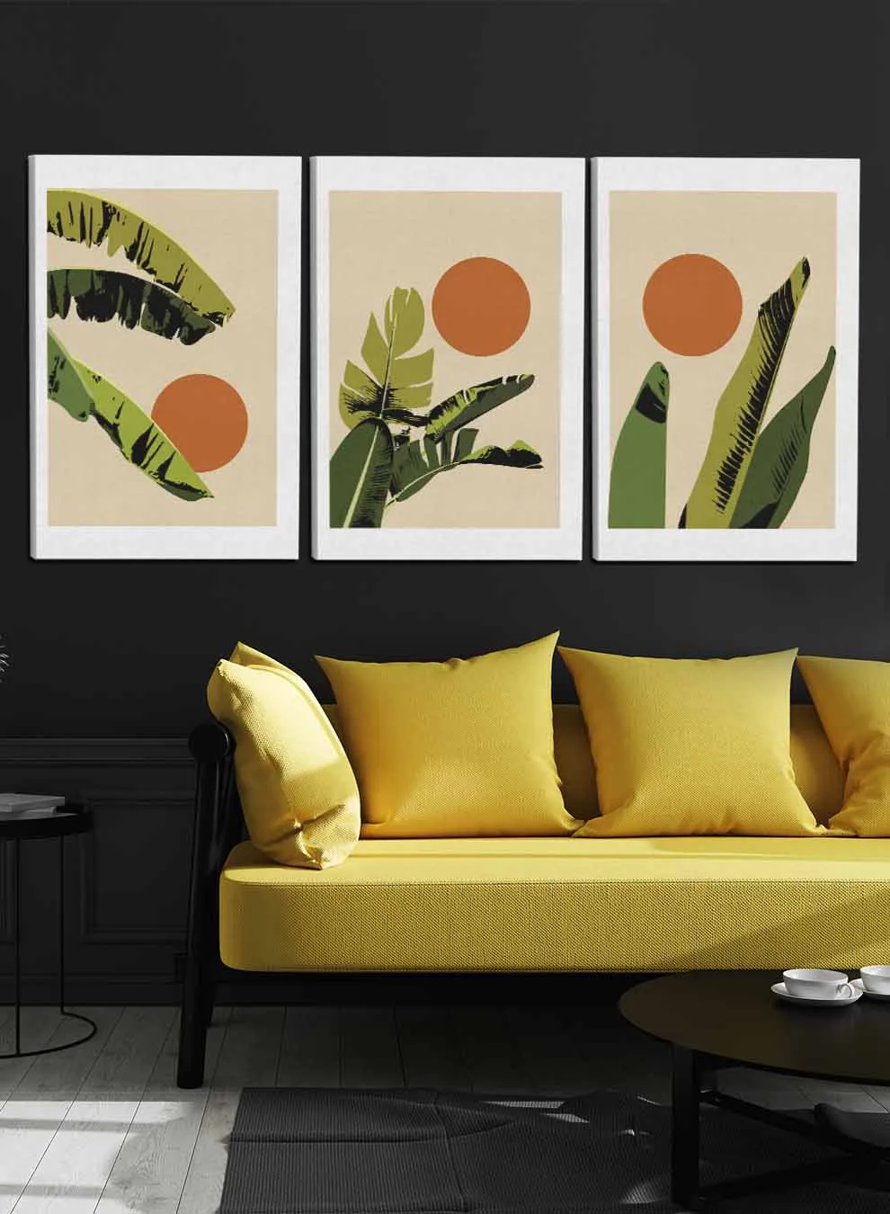 Abstract Tropical Plant Paintings(set of 3)