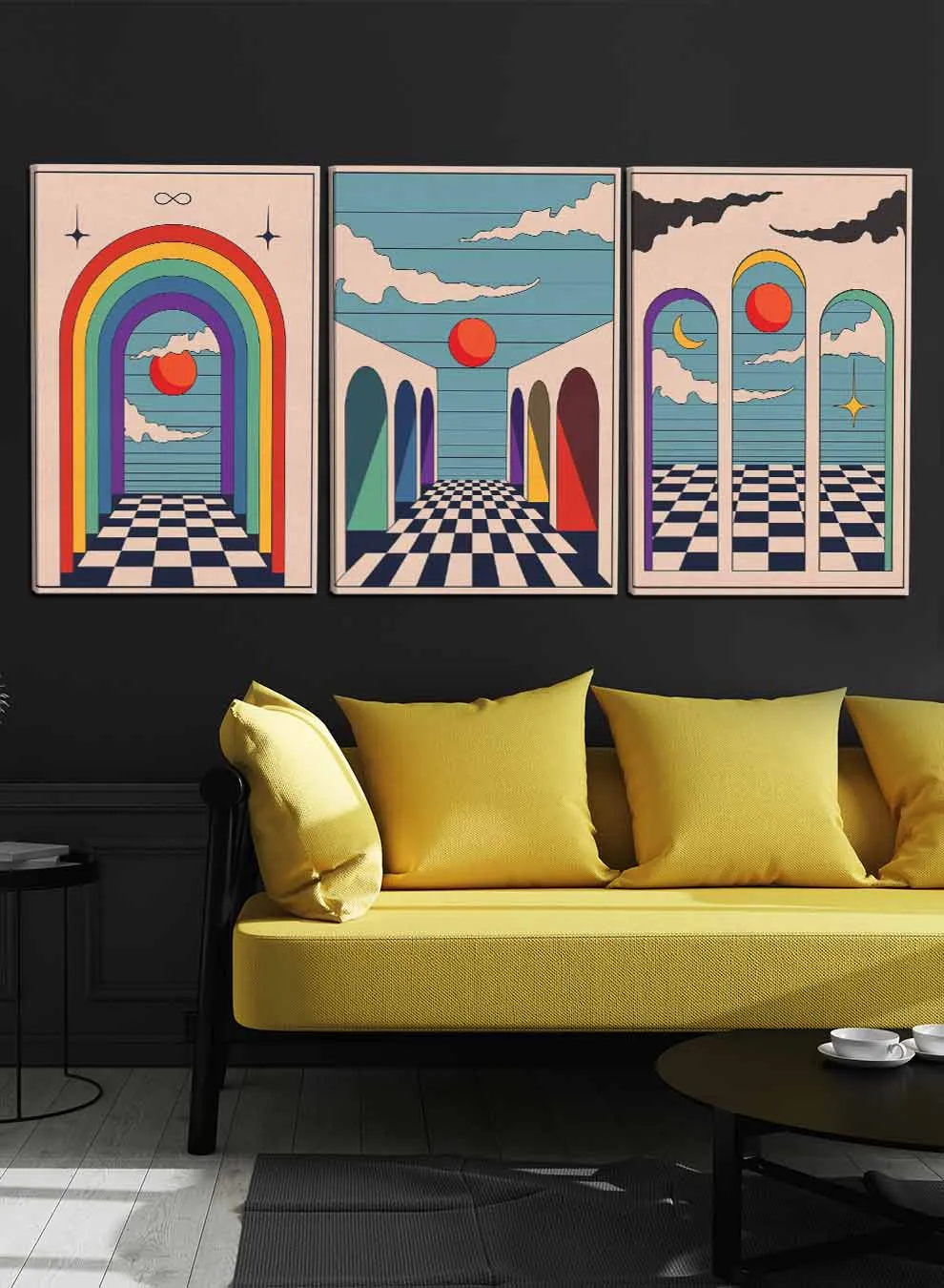 Abstract Vintage Boho Paintings(set of 3)