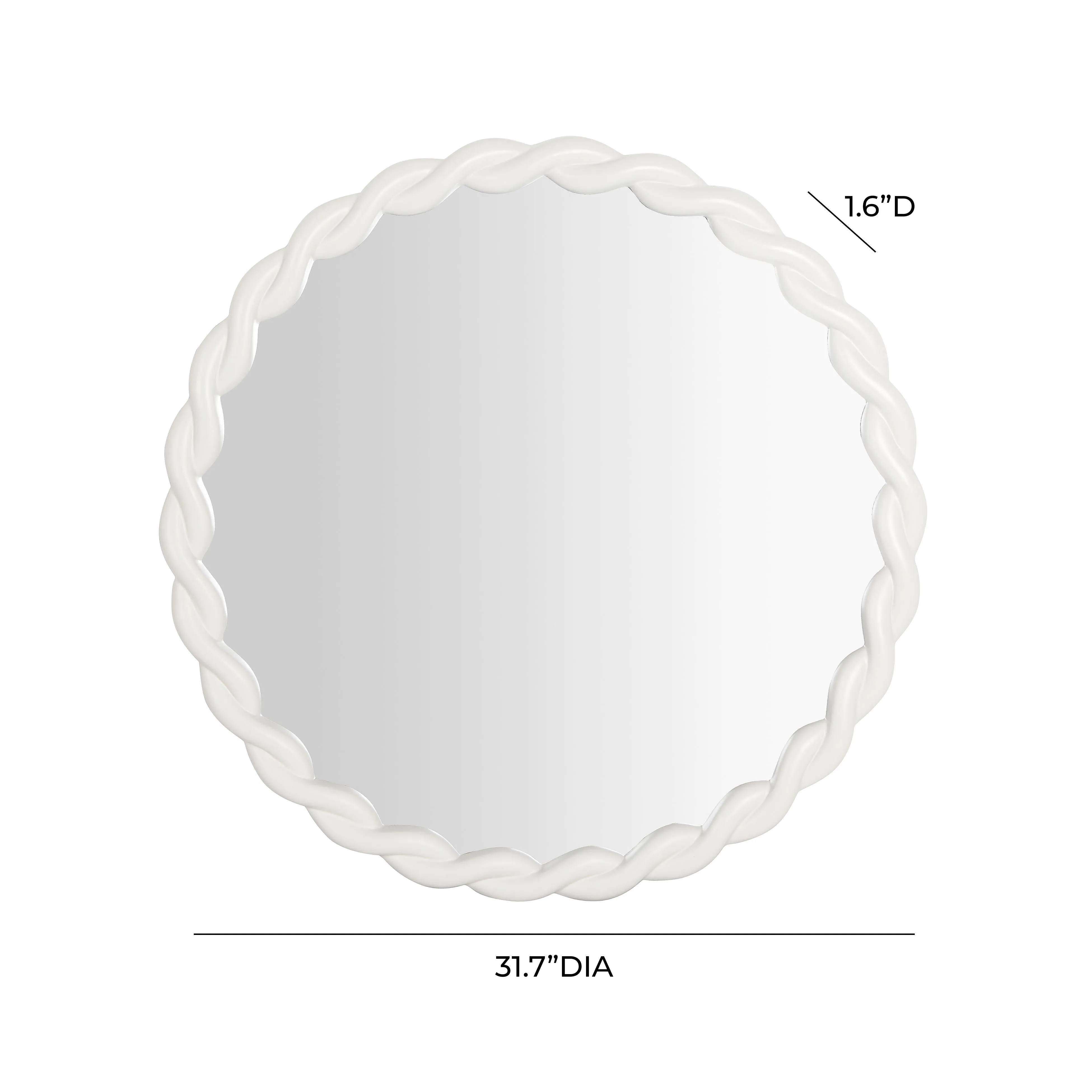 Agnes Cream Round Mirror