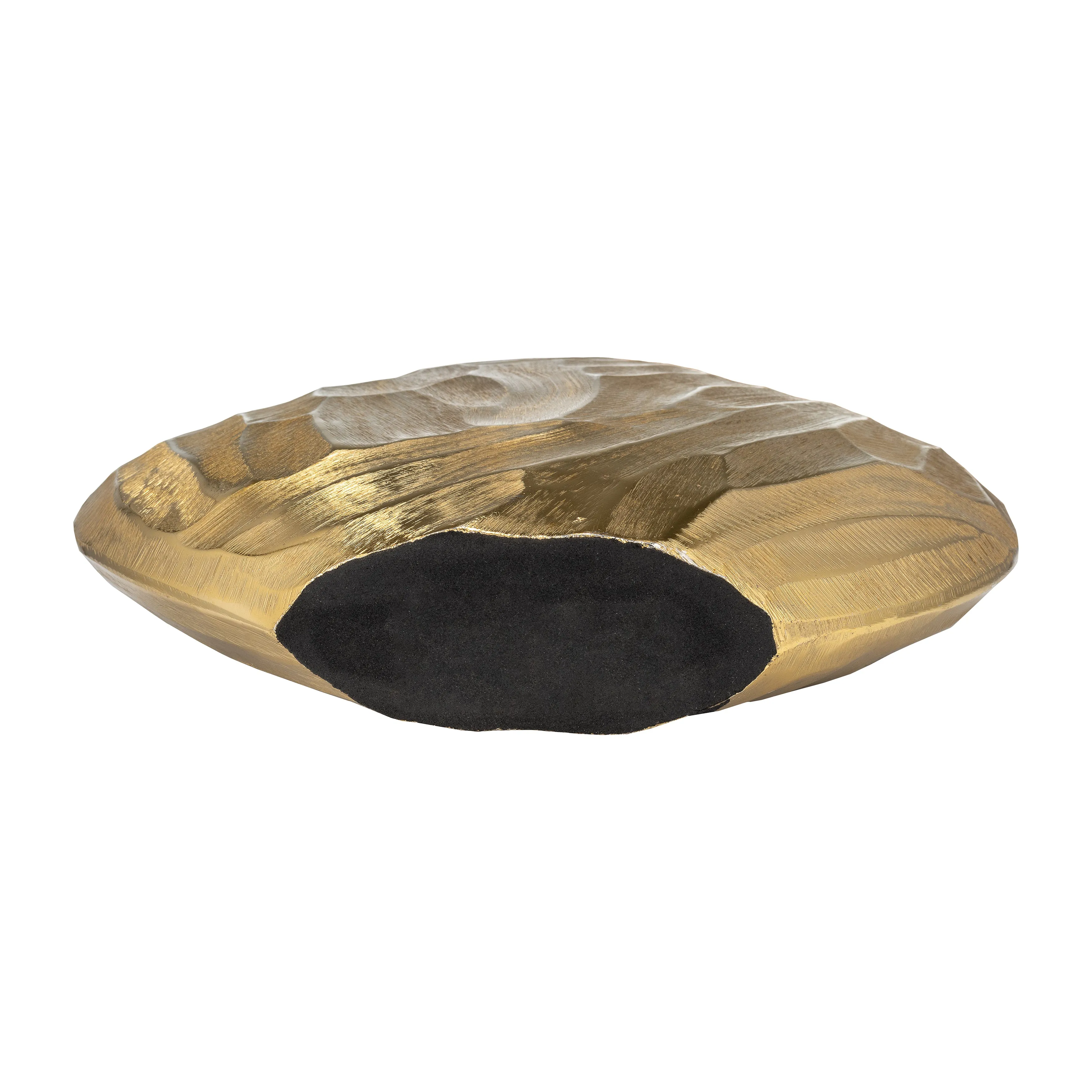 ALUMINUM 14"H HAMMERED VASE, CHAMPAGNE