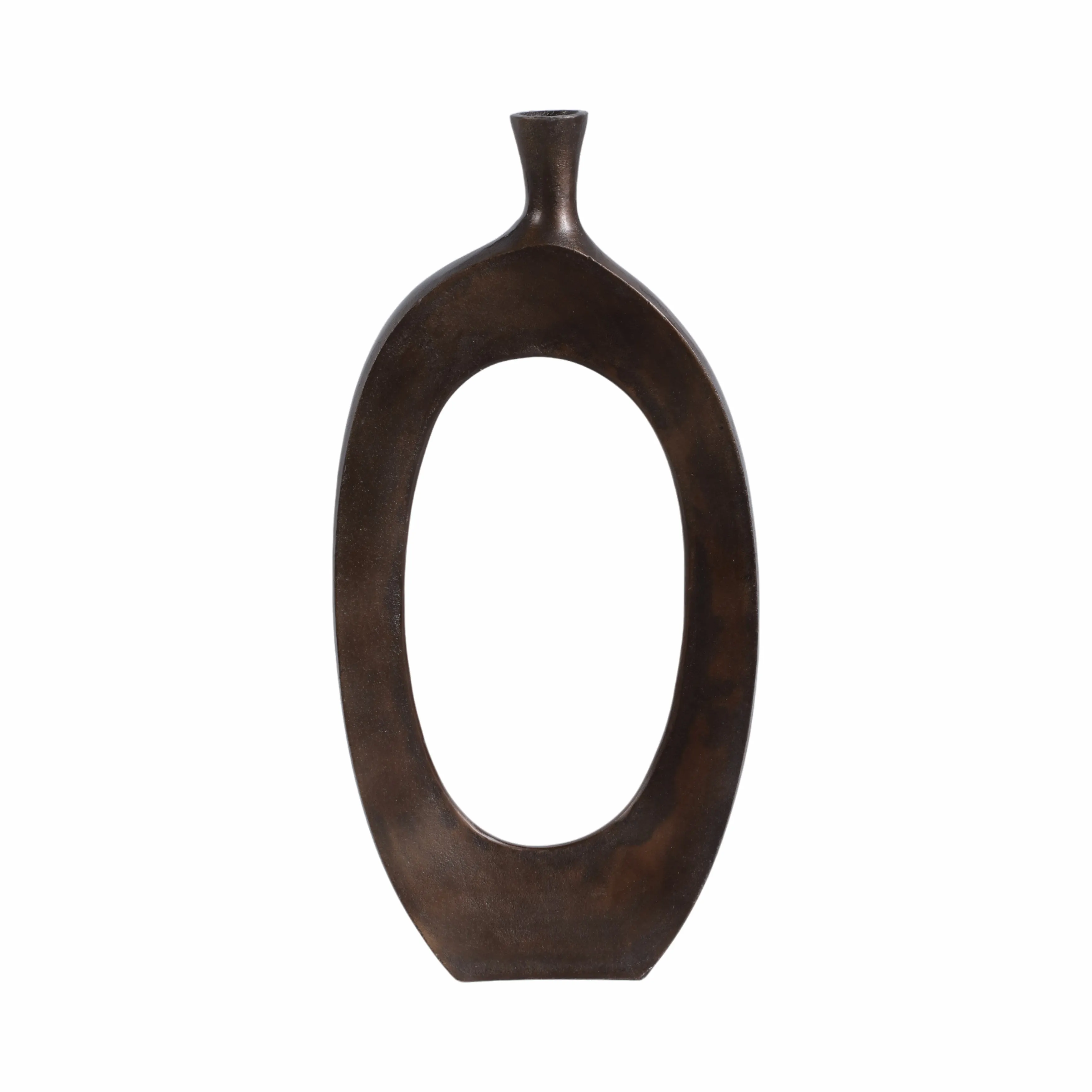 ALUMINUM 25"H CUT-OUT VASE, BRONZE