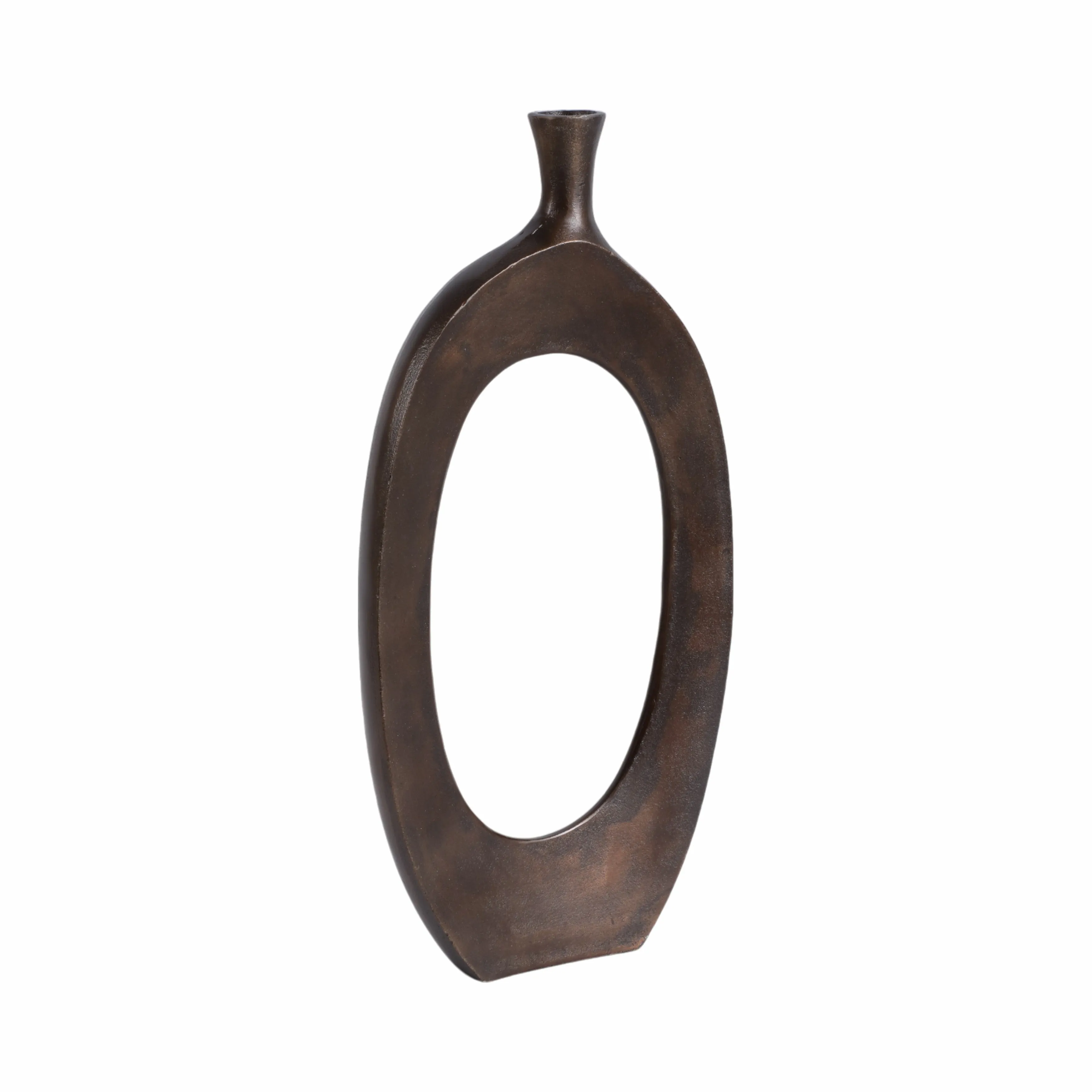 ALUMINUM 25"H CUT-OUT VASE, BRONZE