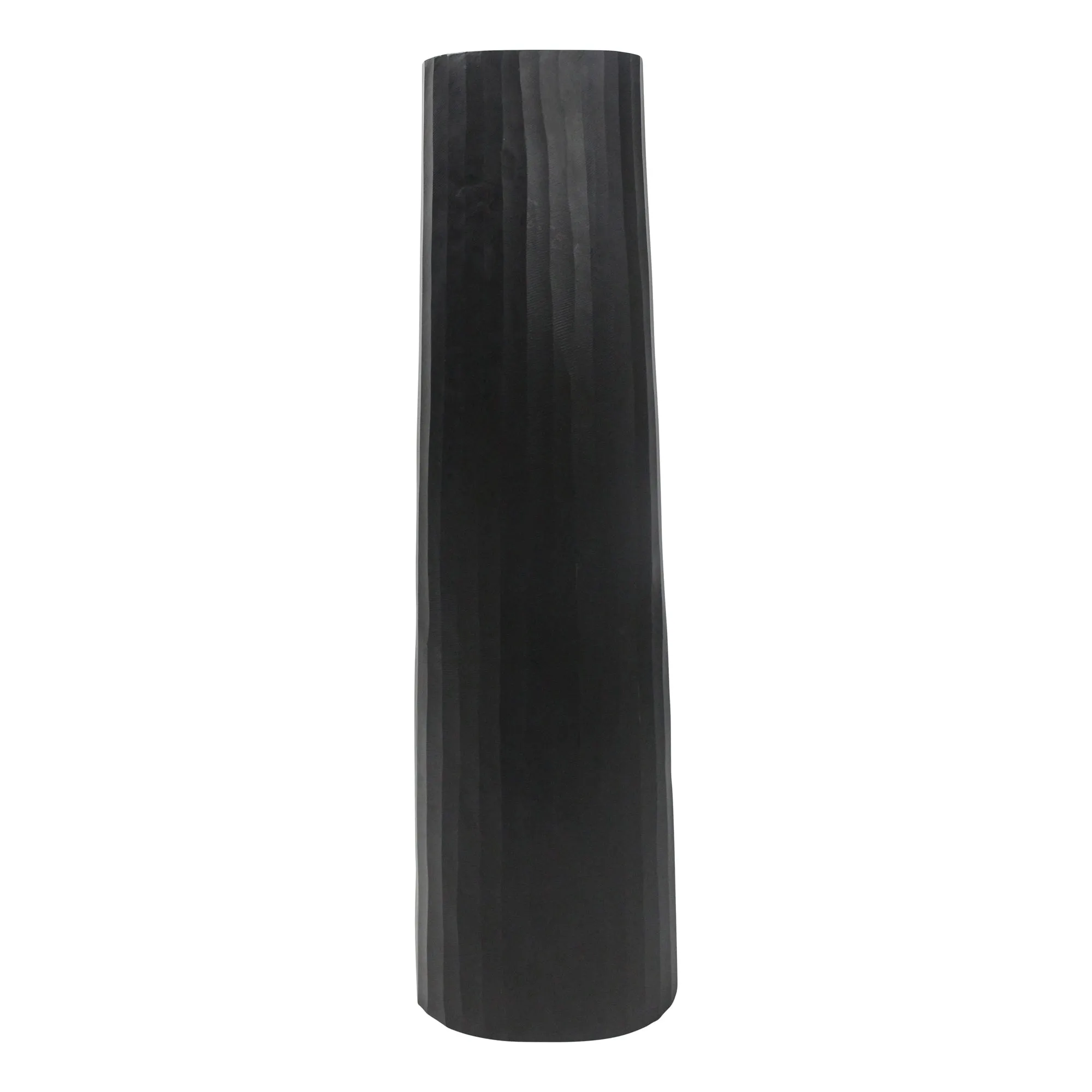 ALUMINUM 36" TEXTURED VASE, MATTE BLACK
