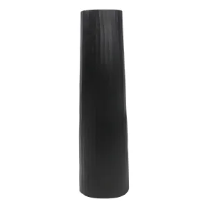 ALUMINUM 36" TEXTURED VASE, MATTE BLACK
