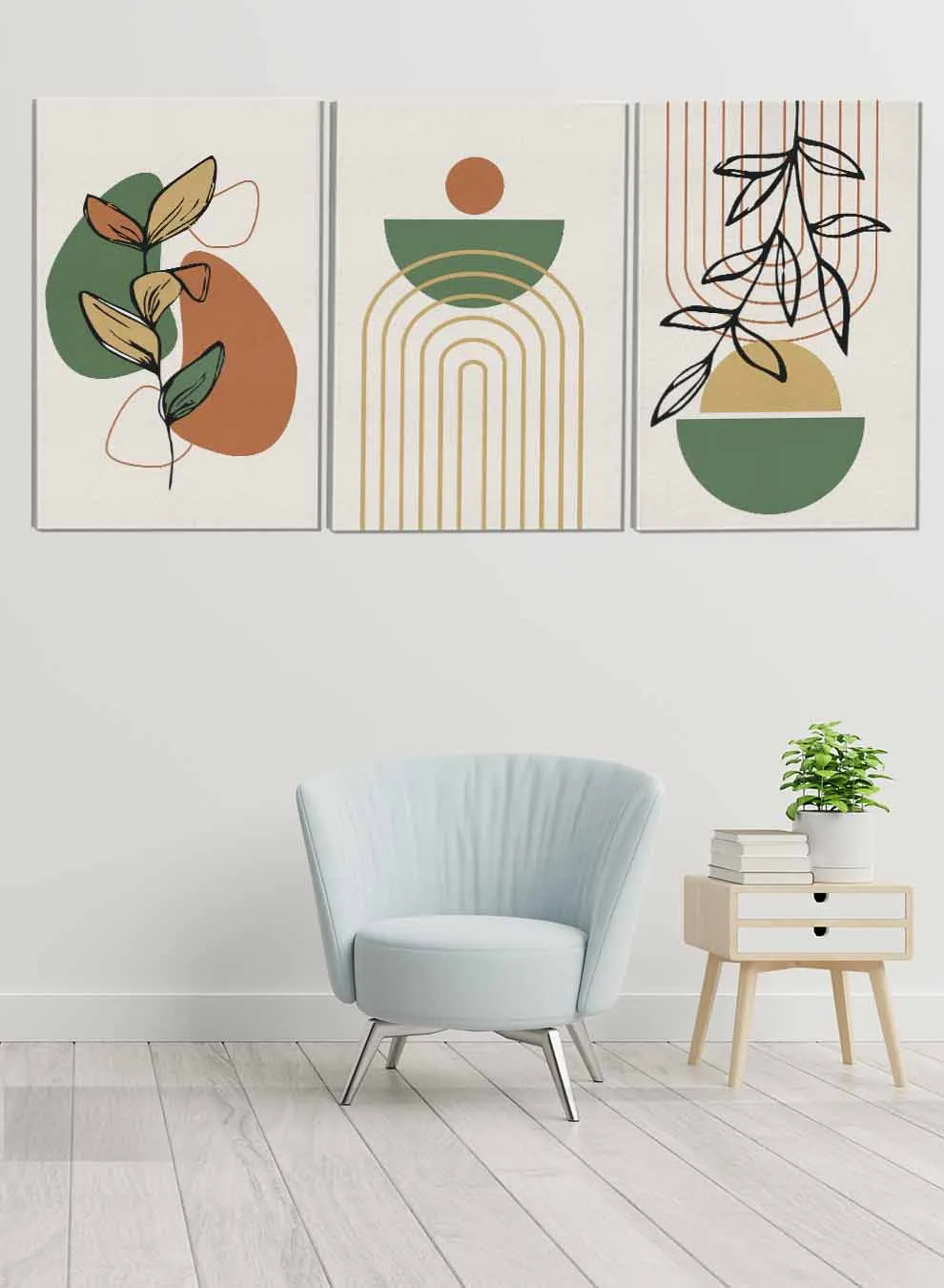 Botanical Abstract Paintings(set of 3)