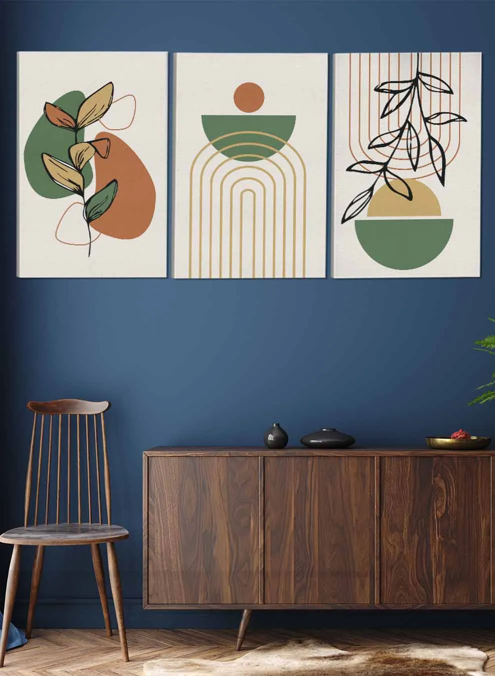 Botanical Abstract Paintings(set of 3)