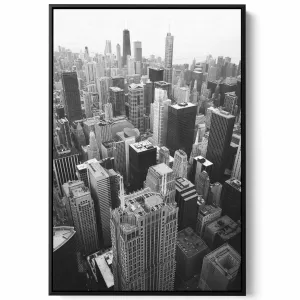 Canvas Wall Art Stretched Over Wooden Frame with Black Floating Frame